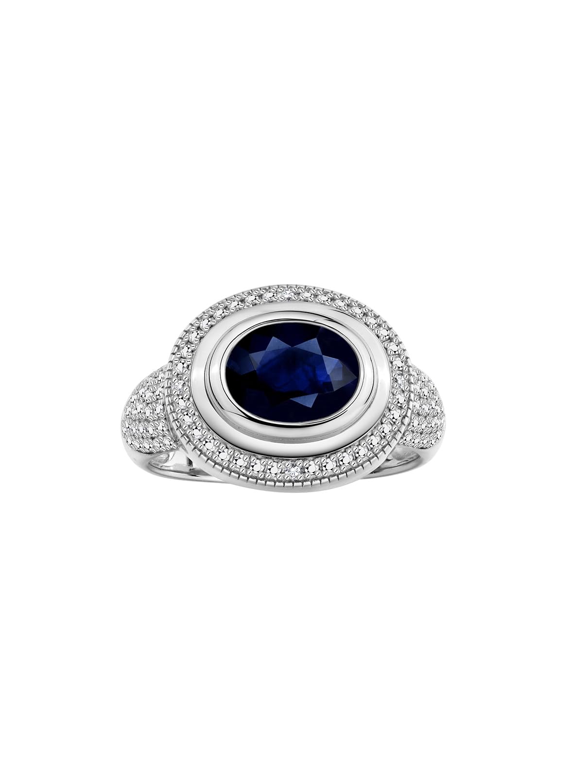 Rylos Simply Elegant Blue Sapphire & Diamond Ring - September Birthstone Jewelry for Women, Perfect for Anniversary Gifts, Engagement Rings & Special Occasions