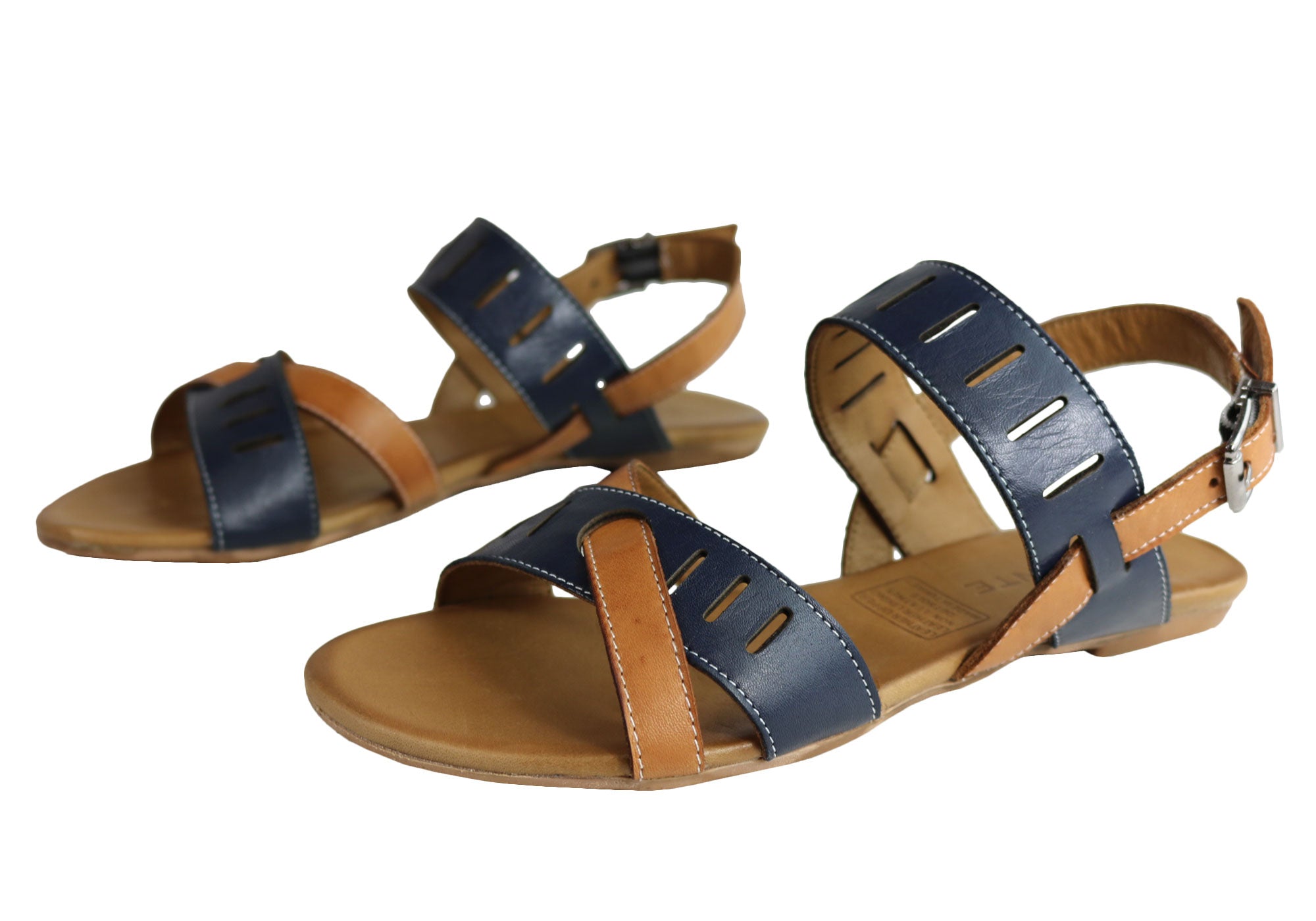 Orizonte Toto Women's European Leather Comfortable Flat Fashion Sandals - Stylish & Comfortable for Walking, Travel & Summer Outfits