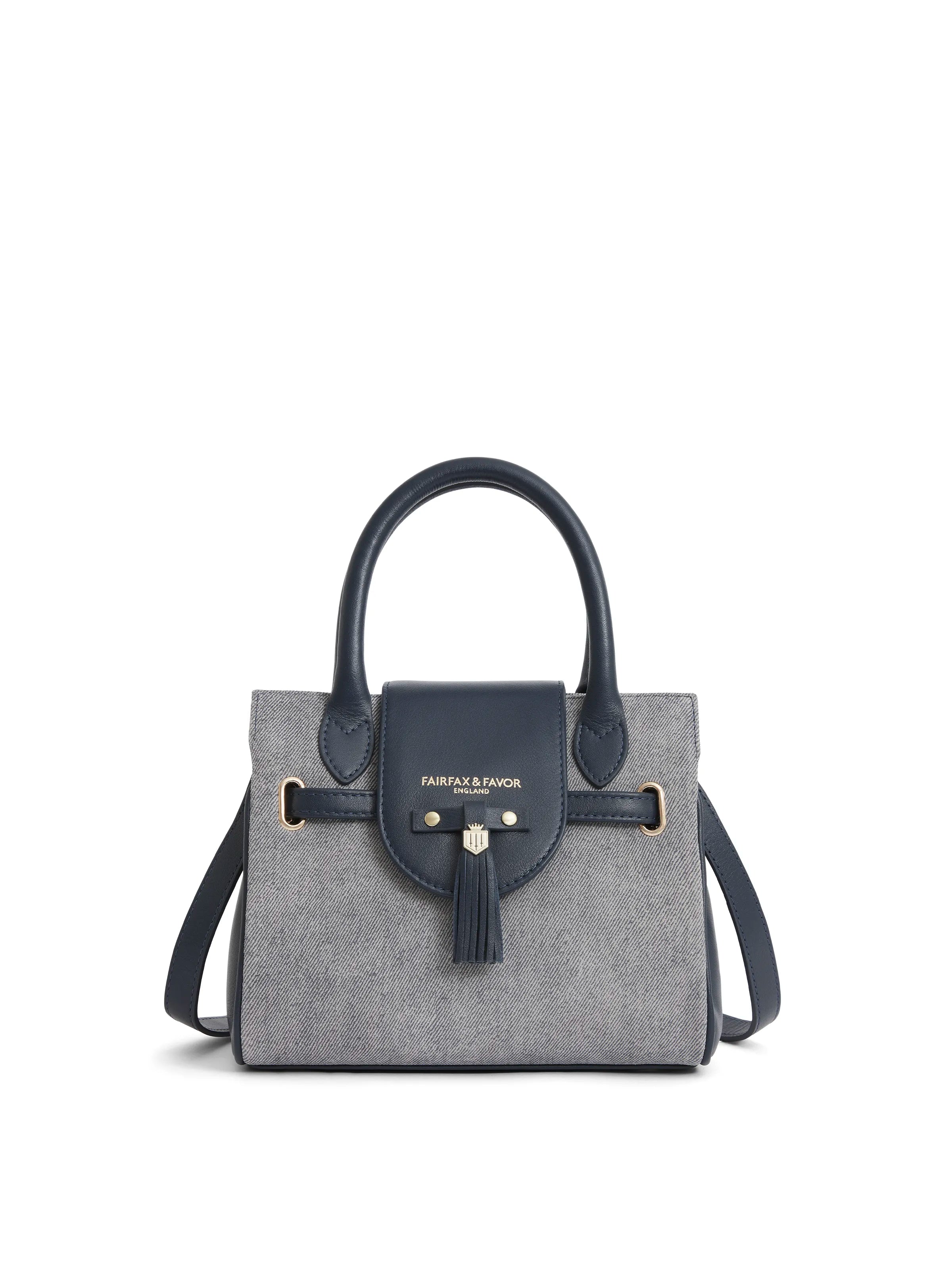 Mini Windsor Handbag - Stylish Denim & Suede Crossbody Bag for Women | Perfect for Work, Travel & Everyday Use