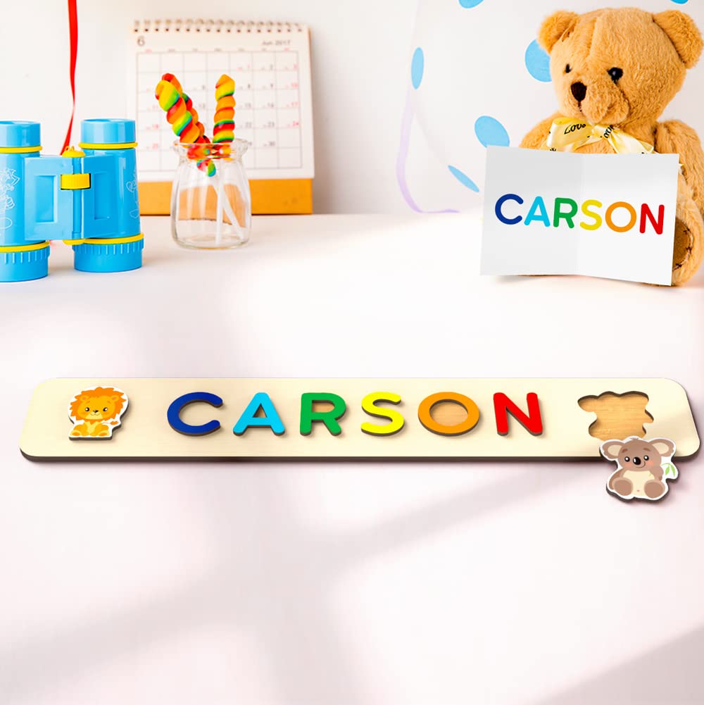 Personalized Wooden Name Puzzle for Toddlers - Custom Baby Name Puzzle with Natural Wood - Early Learning Educational Toy for Boys & Girls - Perfect Birthday Gift for Kids | Montessori, Nursery Decor, Baby Shower Present