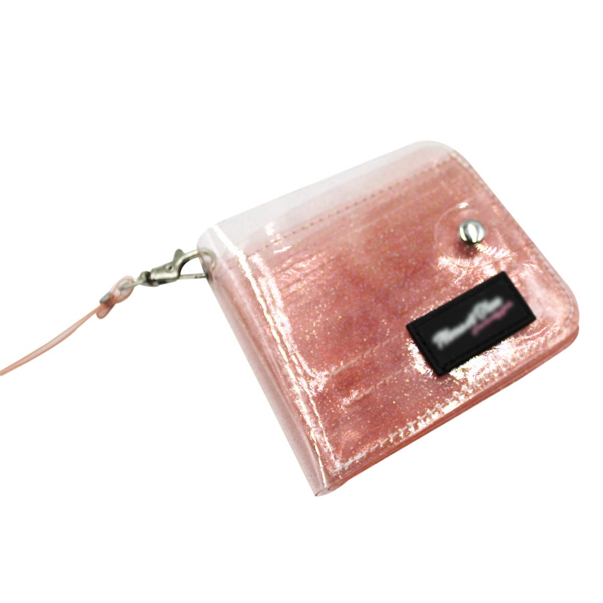 Aibearty Women's Glitter Clear PVC Slim Bifold Wallet - ID Credit Card Holder with Hanging String & Coin Pocket - Perfect for Everyday Use, Parties, and Travel Accessories