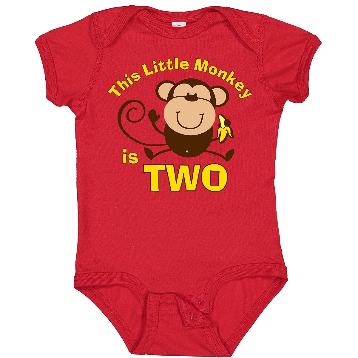 Inktastic Little Monkey 2nd Birthday Outfit - Cute Baby Boy Bodysuit for Birthday Party & Photo Shoots
