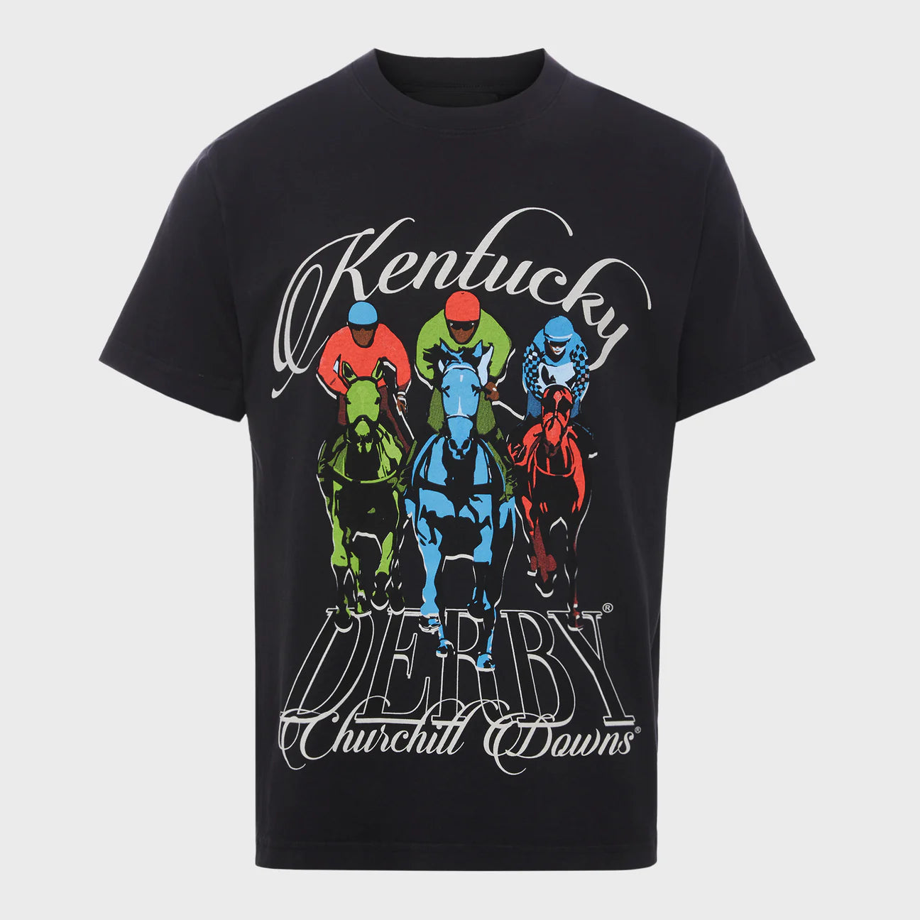 Men's & Women's Churchill Downs Tee - Black Cotton T-Shirt for Casual Wear & Kentucky Derby Events