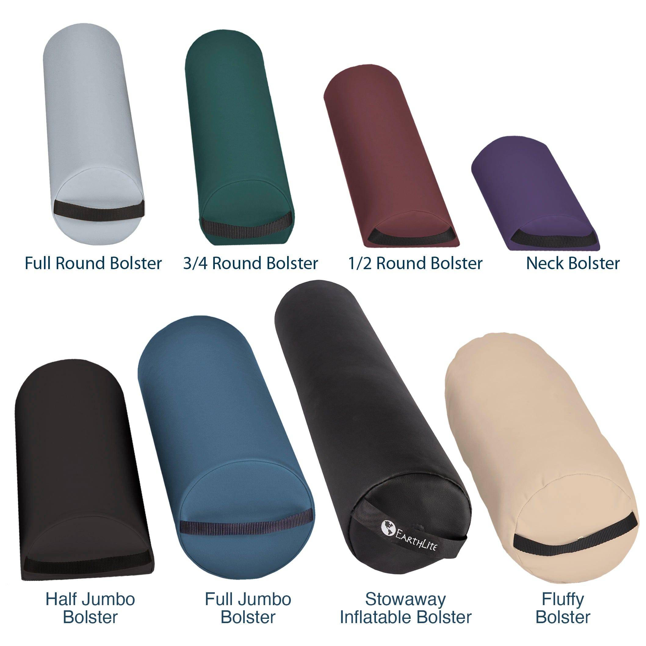 3/4 Round Massage Bolster for Yoga, Meditation & Physical Therapy - Support Cushion for Back, Neck & Leg Pain Relief - Perfect for Home, Studio & Rehab Use