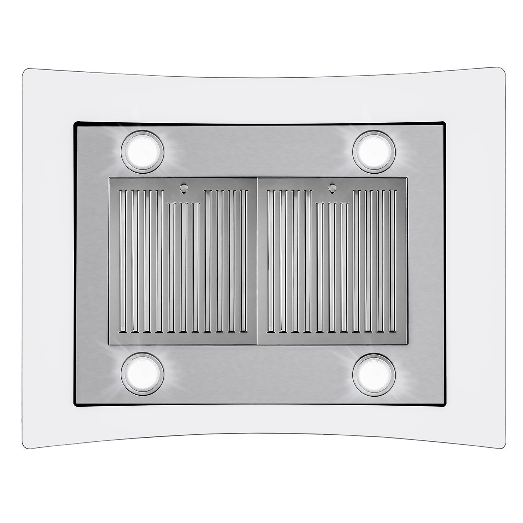 COSMO COS-668ICS750 30-inch Stainless Steel Ducted Island Range Hood - 380 CFM, Soft Touch Controls, LED Lighting - Perfect for Modern Kitchen Islands & Open Concept Homes