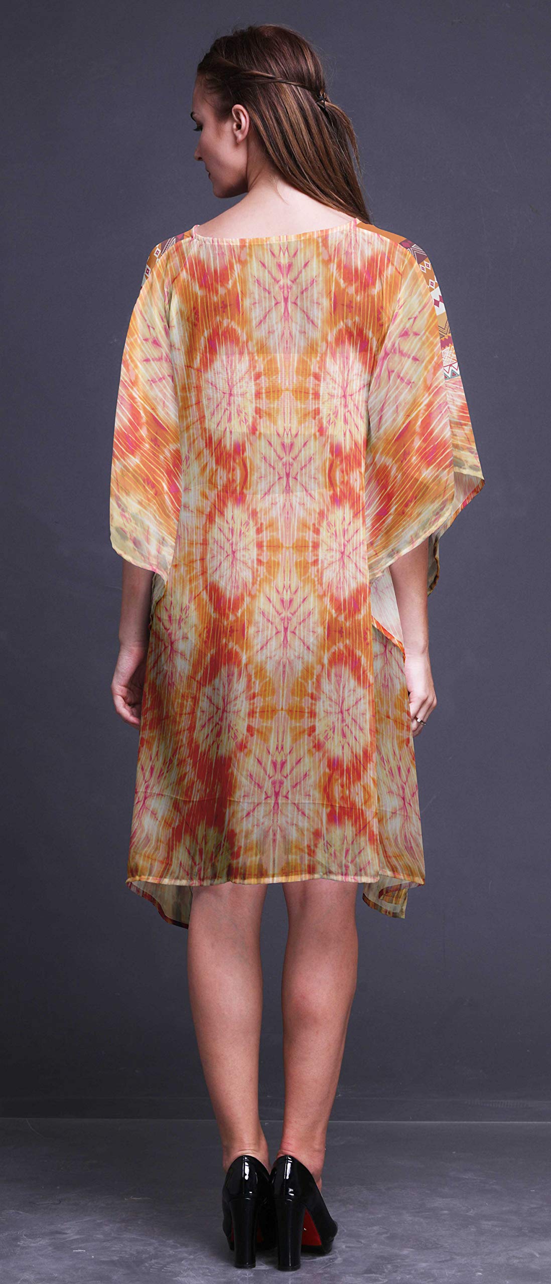 Women's Beach Kaftan Cover Up - Flowy Midi Dress & Bikini Short Caftan for Summer Vacation, Poolside Lounging and Tropical Getaways