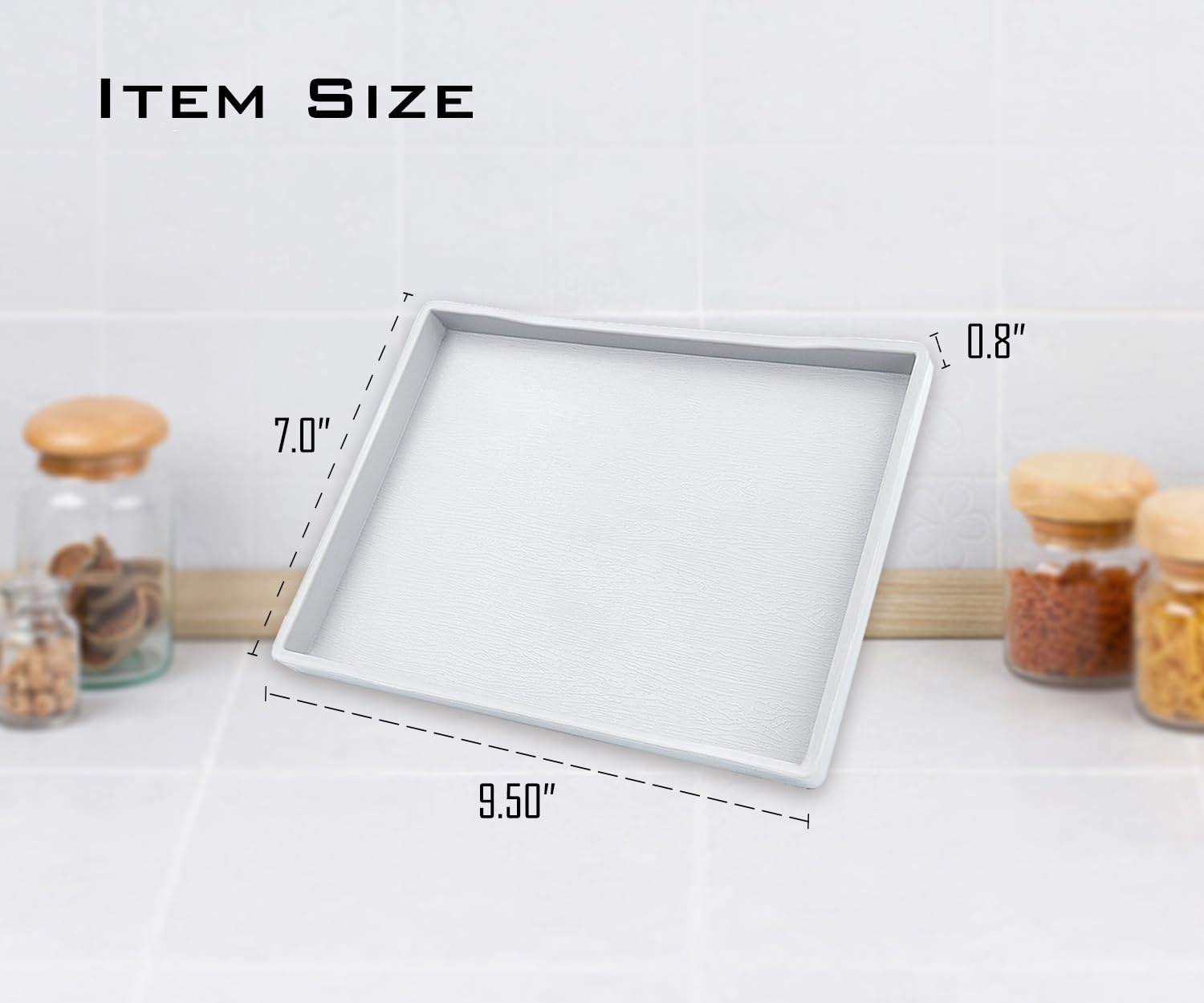 White Ceramic Serving Tray 9.5 x 7 Inches - Elegant Appetizer & Drink Tray for Coffee, Tea, Wine, Spa, Bar, Party & Home Decor - Perfect for Entertaining, Display & Gift Giving