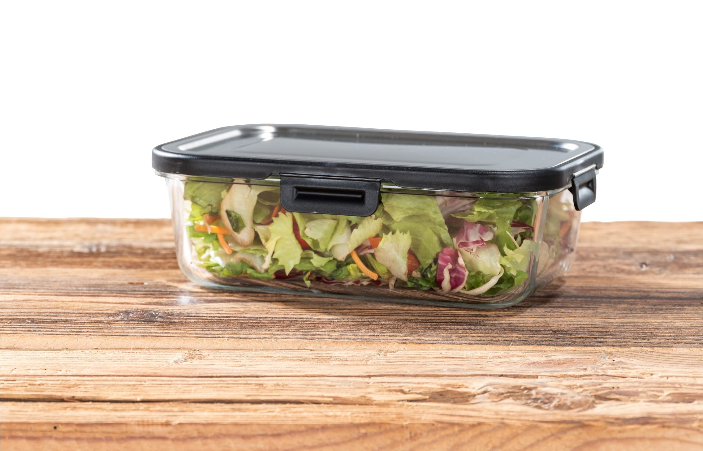 WENKO 1.5L Airtight Glass Food Storage Container with Stainless Steel Lid - Dishwasher Safe, Stackable & Leak-Proof (23 x 7.5 x 17 cm) - Perfect for Meal Prep, Leftovers & Pantry Organization