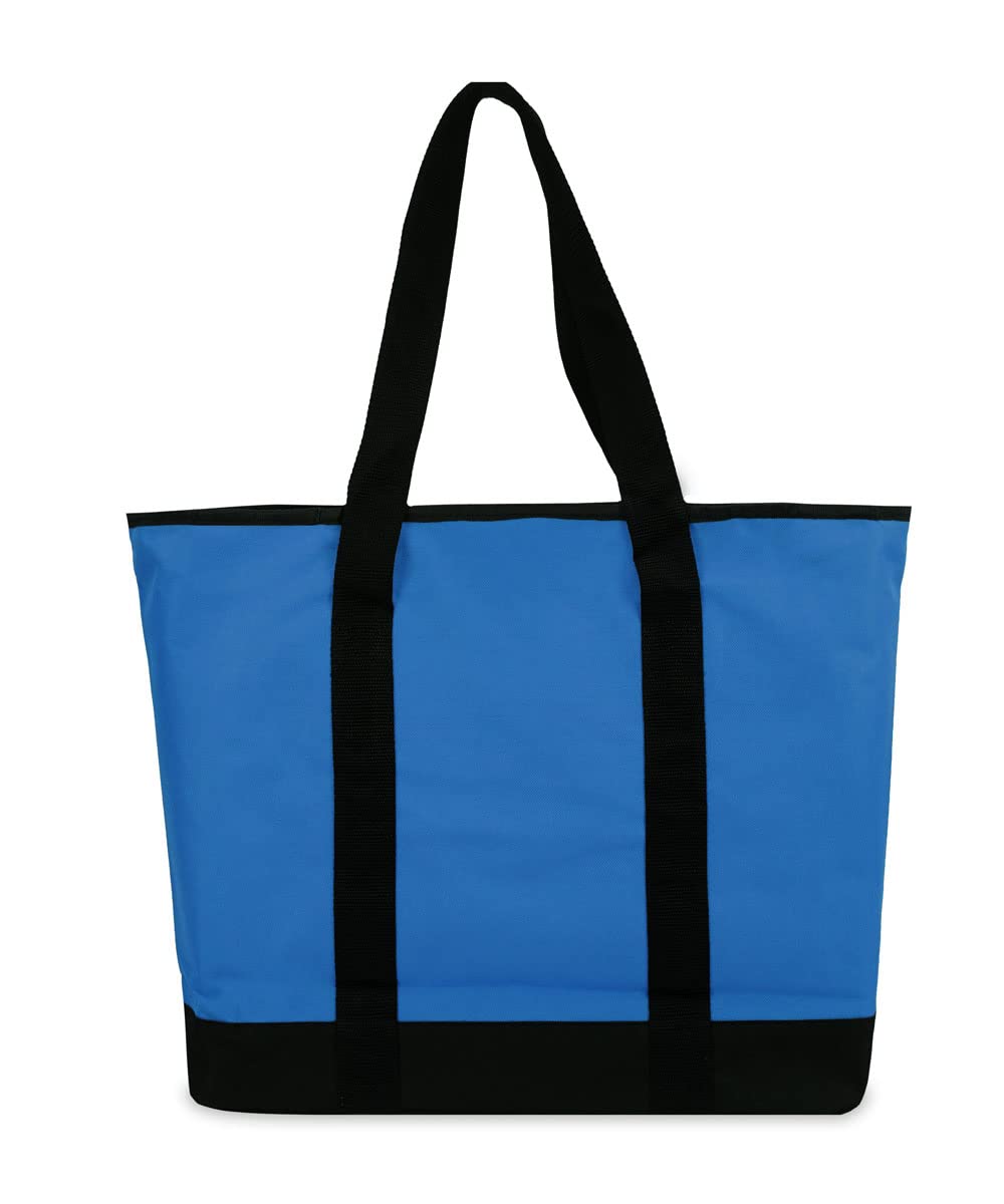 Everest Luggage Shopping Tote Bag - Royal Blue & Black Carryall Tote for Women - Perfect for Travel, Work, Gym & Beach (One Size)