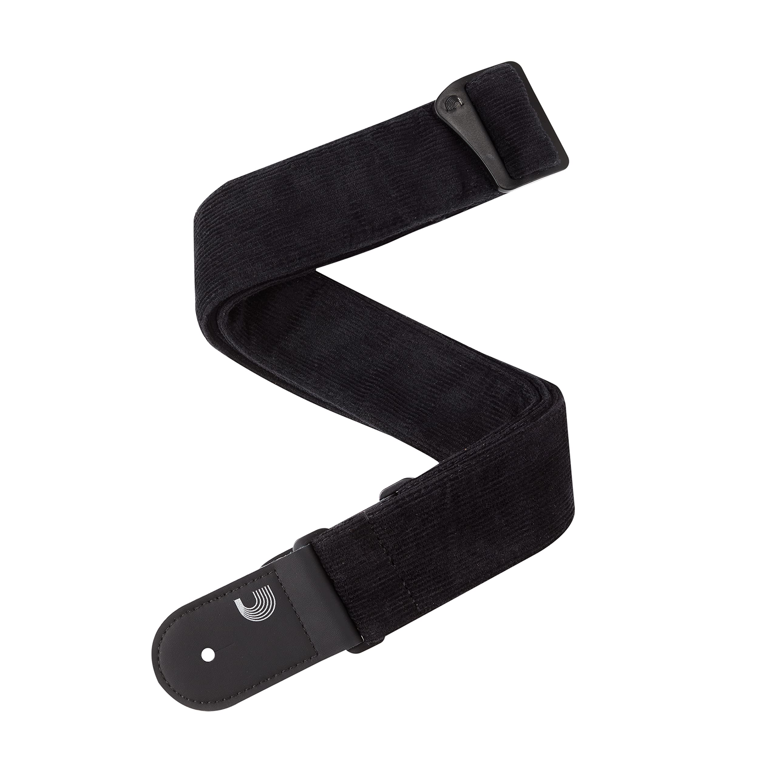D'Addario Premium Woven Guitar Strap for Electric, Acoustic & Bass Guitars - Adjustable Corduroy Strap in Black - Perfect for Live Performances, Studio Sessions & Practice