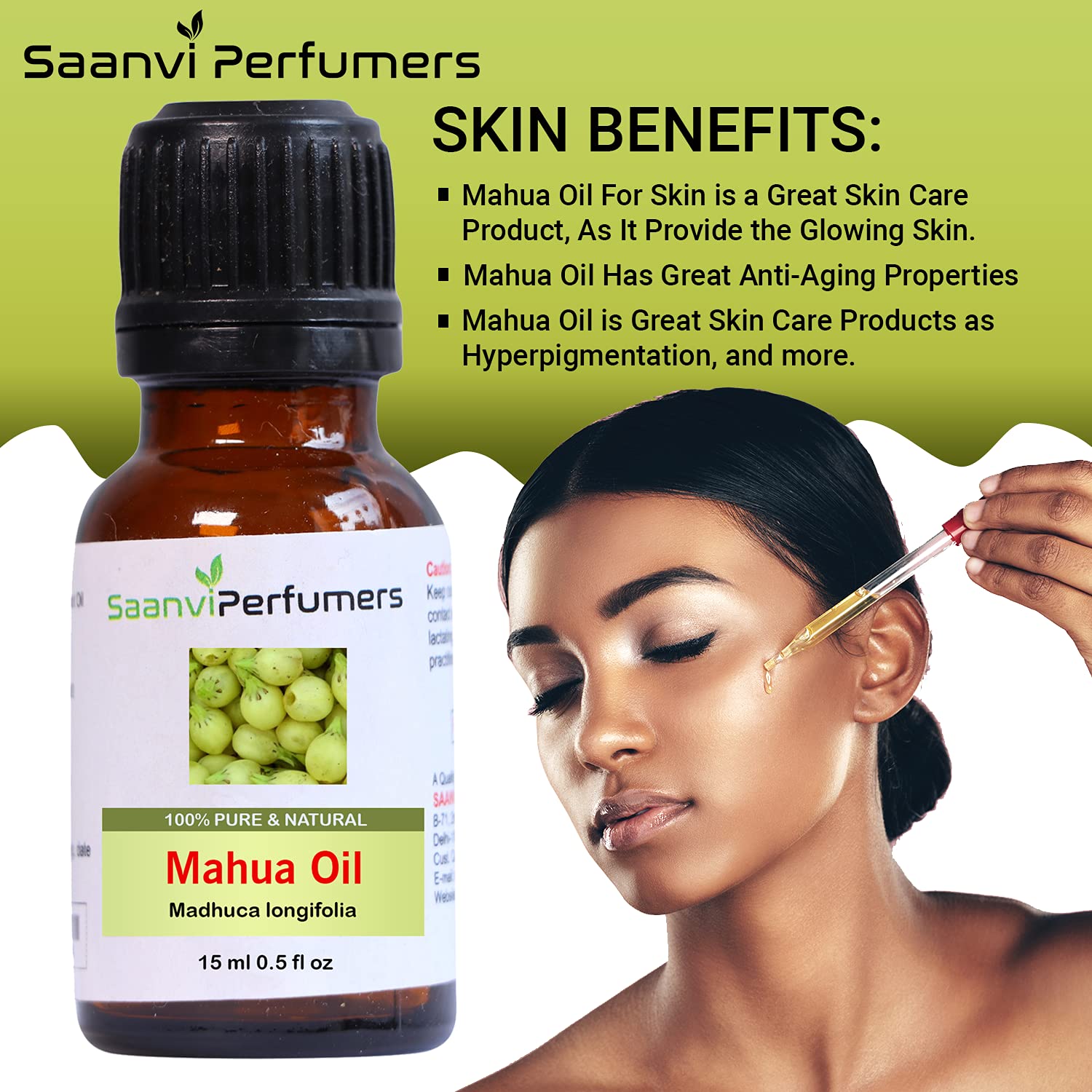 Pure Mahua Oil (Madhuca Longifolia) - 100% Natural Cold Pressed Carrier Oil for Skin Care, Hair Growth & Massage Therapy | 15ml Bottle | Perfect for Aromatherapy, DIY Beauty Recipes & Relaxation