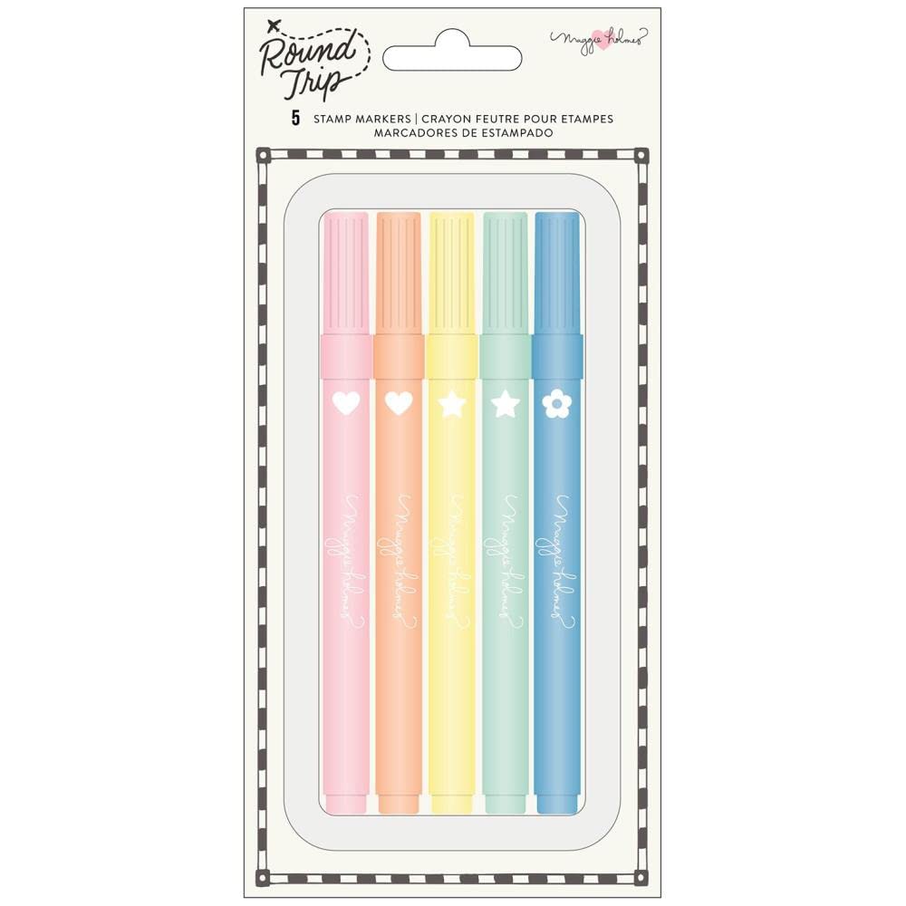 American Crafts Round Trip Stamp Marker - Multi-Color Ink for Scrapbooking, Card Making & DIY Projects | Perfect for Journals, Planners & Crafting