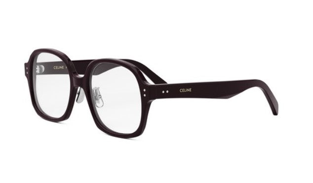 Celine THIN CL50151F 069 Shiny Bordeaux Geometric Women's Eyeglasses - Stylish Cat Eye Frames for Women, Premium Acetate Glasses for Work & Fashion | Perfect for Office, Reading & Everyday Wear