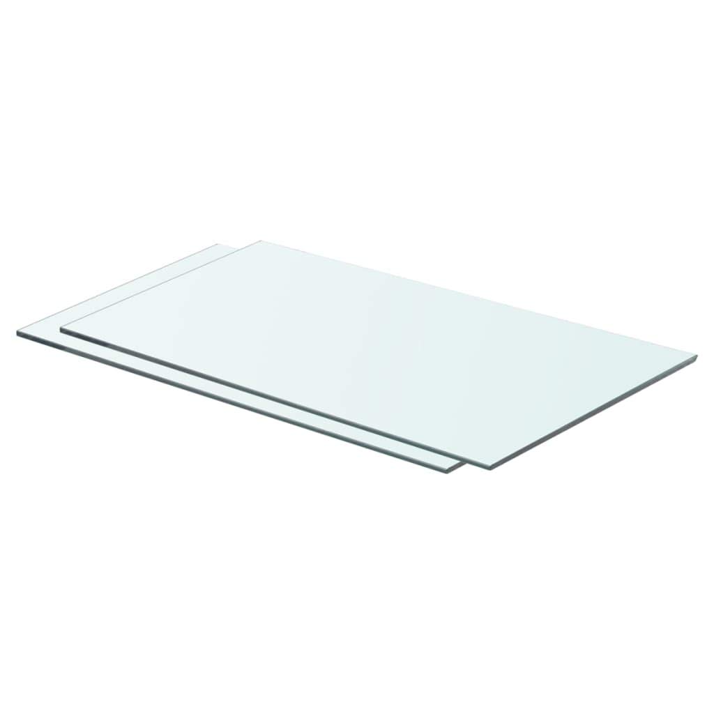 Floating Glass Shelves Set of 2 - Modern Wall Mounted Display Ledge for Home Decor | Storage Solution for Bedroom, Bathroom, Living Room, Kitchen & Office | Perfect for Showcasing Photos, Books & Decorative Items (Installation Accessories Not Included)