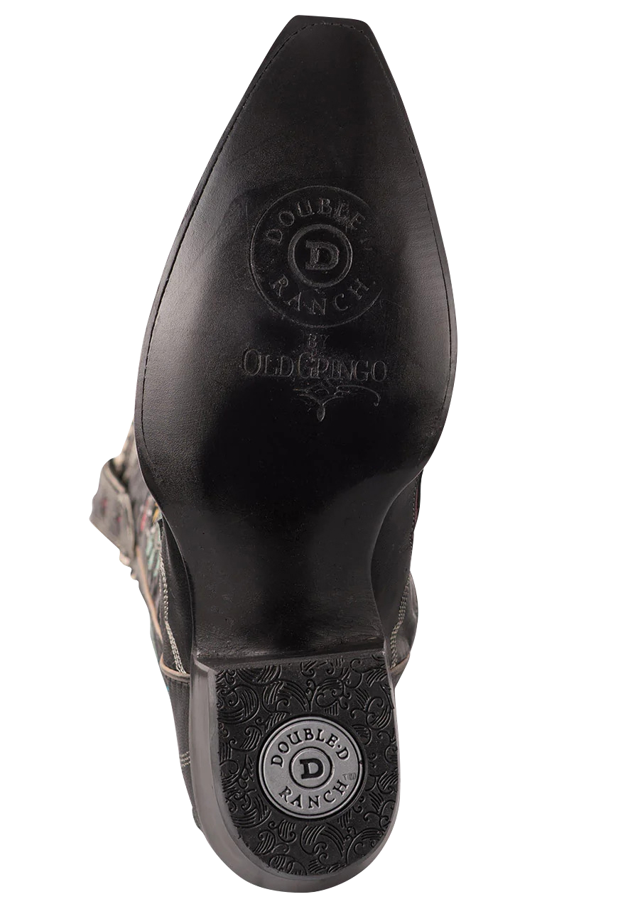 Old Gringo Double D Ranch Goat Bandit Cowgirl Boots for Women - Black Western Boots for Country Dancing, Rodeo & Cowgirl Fashion
