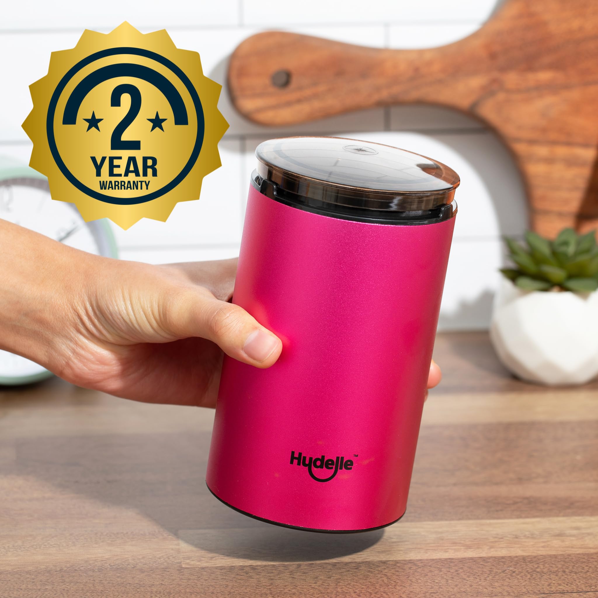 Premium Electric Coffee Grinder for Home Use - Fast & Quiet Burr Mill with Stainless Steel Blades - Perfect for Espresso, French Press & Drip Coffee (Pink) - Ideal for Kitchen, Office & Camping