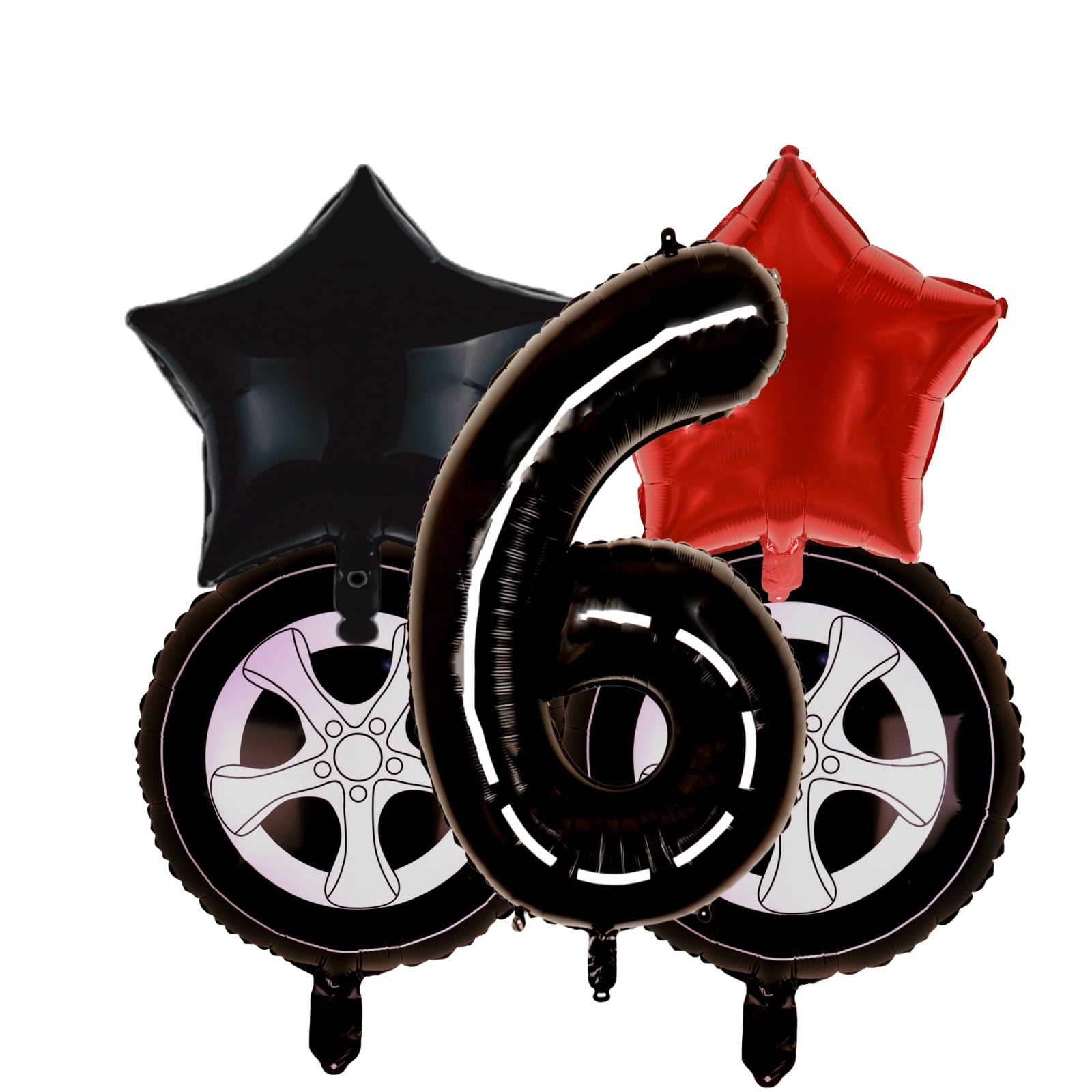 Race Car Balloons - 24 Pack Tire Shaped Latex Balloons for Birthday Party Decorations, Baby Showers, NASCAR Themed Events & Auto Racing Party Supplies