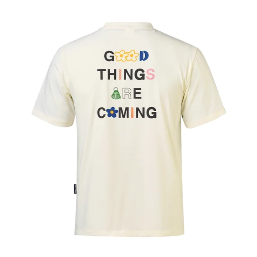 Technist TNT 5412 Unisex Graphic T-Shirt - 'Good Things Are Coming' Motivational Cotton Tee for Men & Women (Cream) - Perfect for Casual Wear, Gym, Workouts & Everyday Outfits