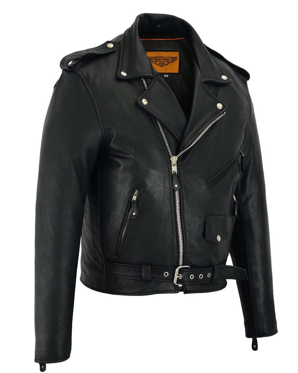 Premium Men's Leather Motorcycle Jacket - Classic Biker Jacket for Riding, Black | Durable & Stylish for Urban Commuting & Road Trips