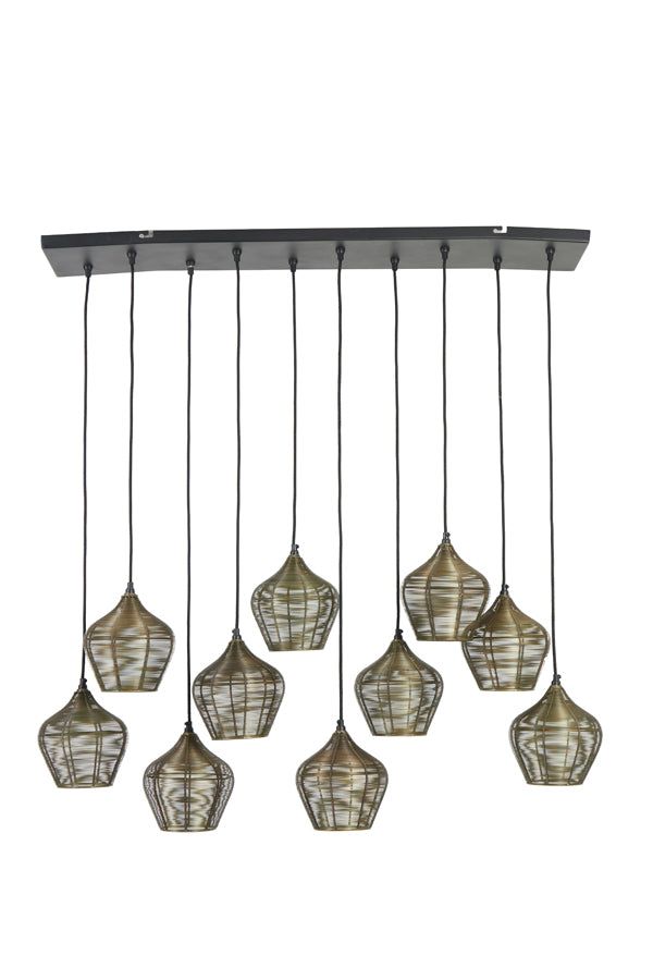 Alvaro 5/10Lt Vintage Hanging Lamp - Antique Bronze & Matte Black Finish | Perfect for Dining Room, Living Room & Bedroom Lighting