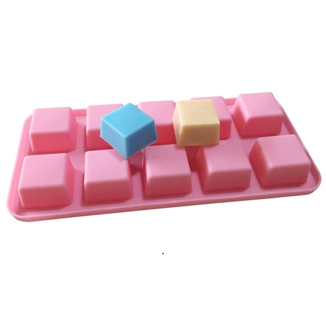 Allforhome 10-Cavity Silicone Chocolate Molds - Handmade Soap, Dessert, Candy & Biscuit Molds - Reusable Ice Cube Tray for Baking, DIY Crafts & Party Treats