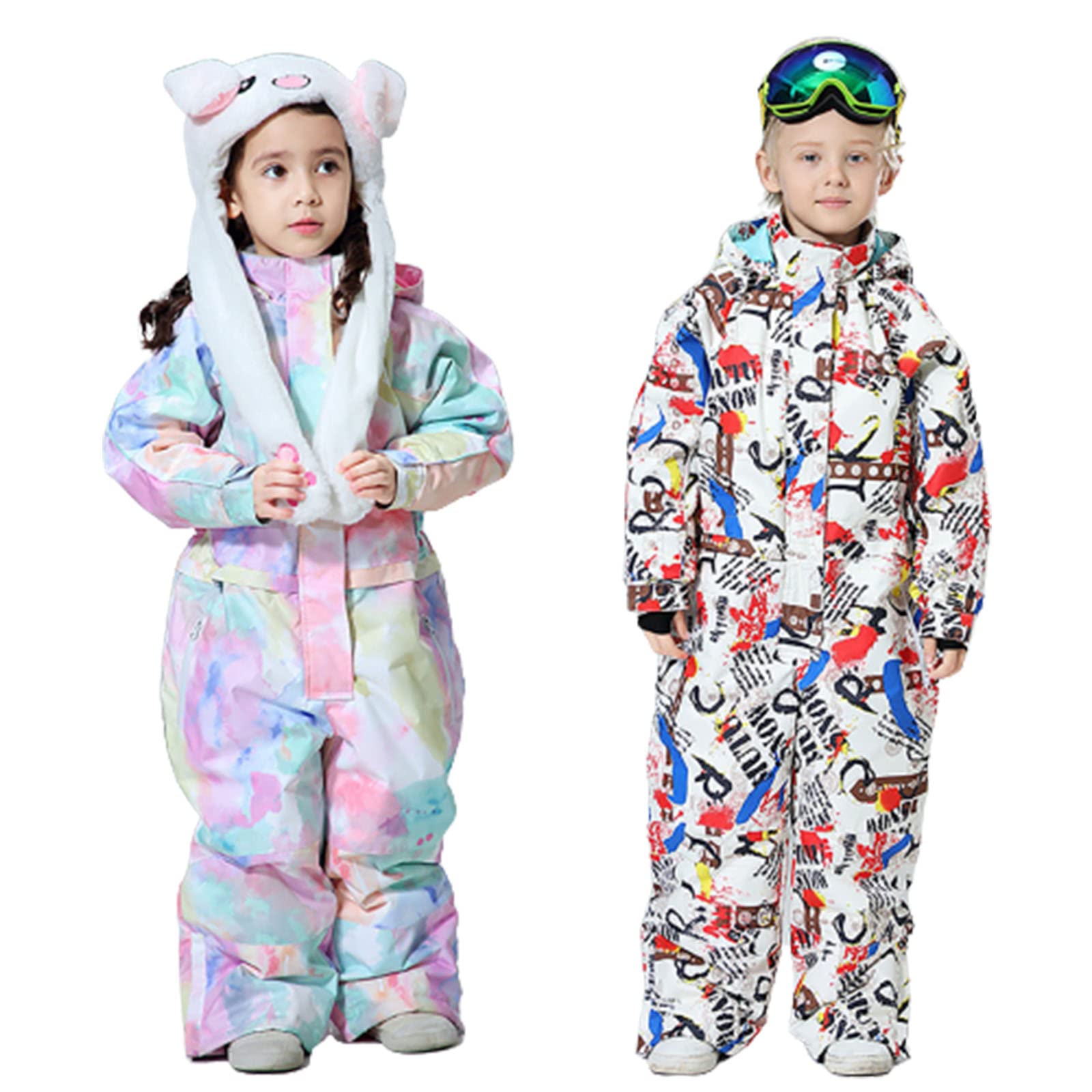 Baby Girl Ski Suit One-Piece Snowsuit - Waterproof & Windproof Winter Snowboard Outfit for Toddlers & Kids - Perfect for Skiing, Snowboarding & Outdoor Winter Play