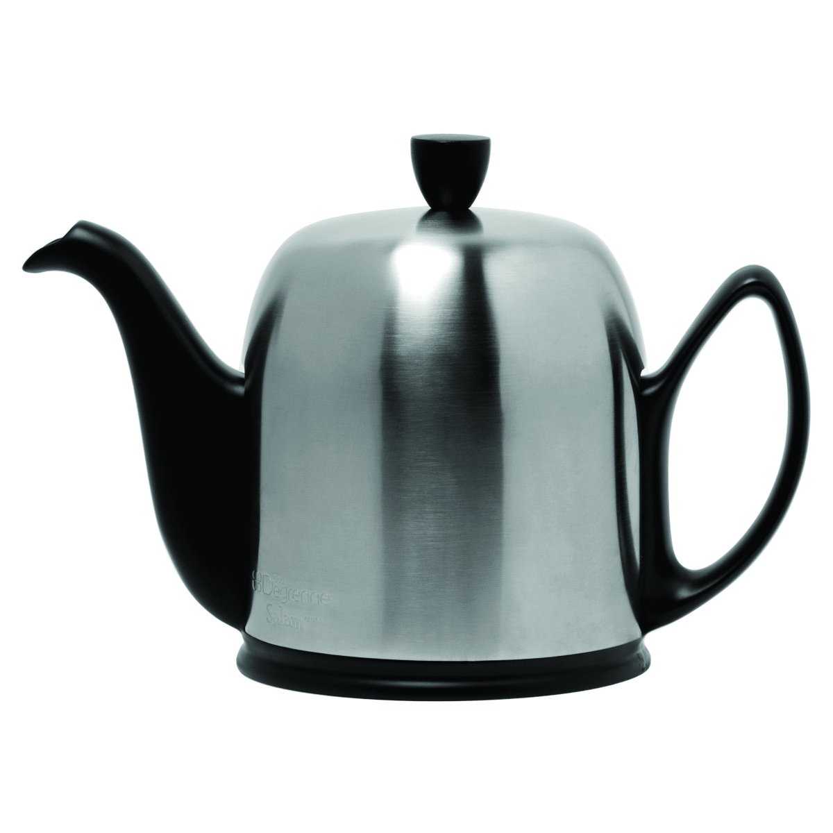 Premium French Porcelain Teapot with Removable Infuser - 36oz Ceramic Tea Kettle for Loose Leaf Tea, Stainless Steel Lid, 6-Cup Capacity (Black) - Perfect for Afternoon Tea, Gifts & Elegant Home Decor