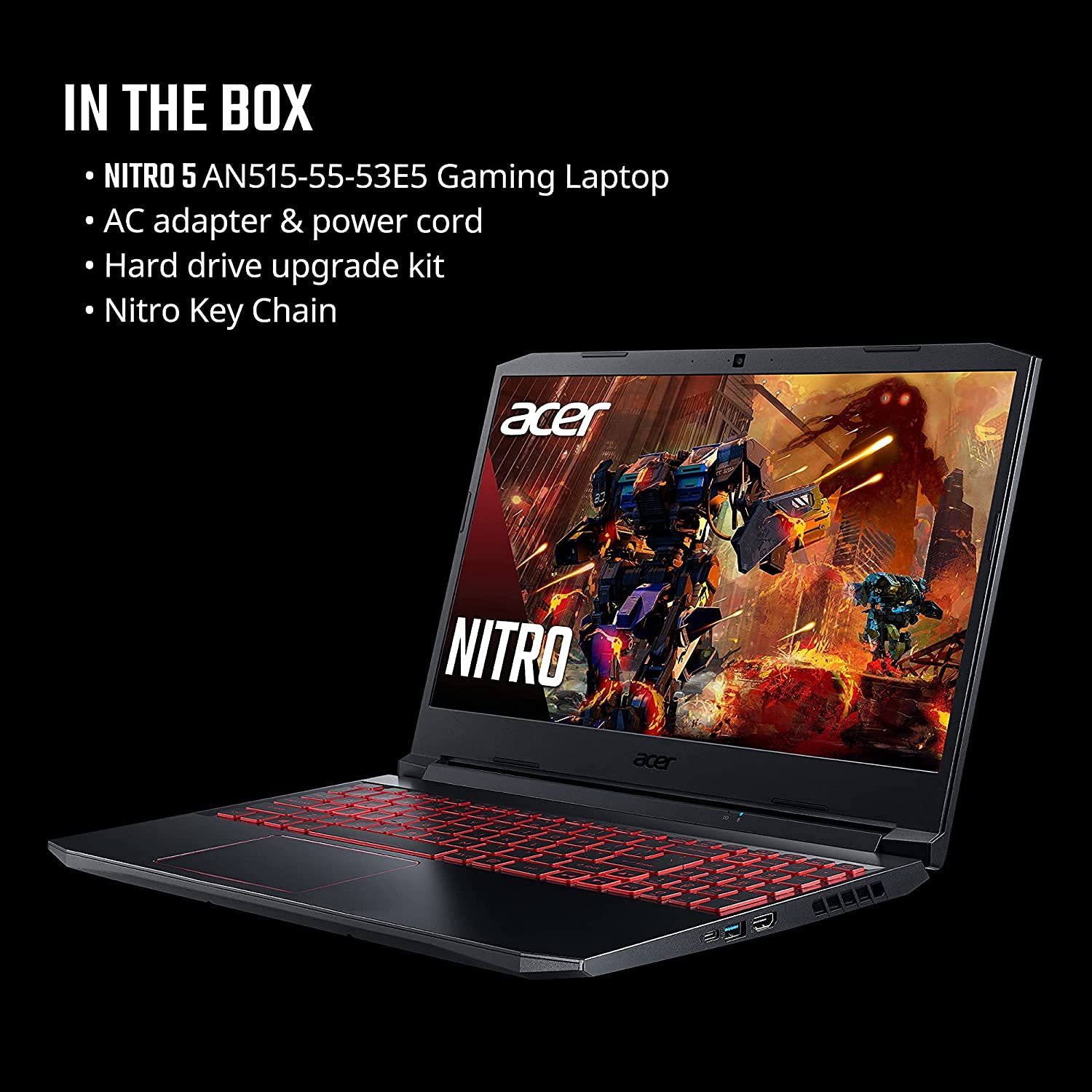 Acer Nitro 5 Gaming Laptop - 10th Gen Intel Core i5-10300H, NVIDIA RTX 3050 GPU, 15.6