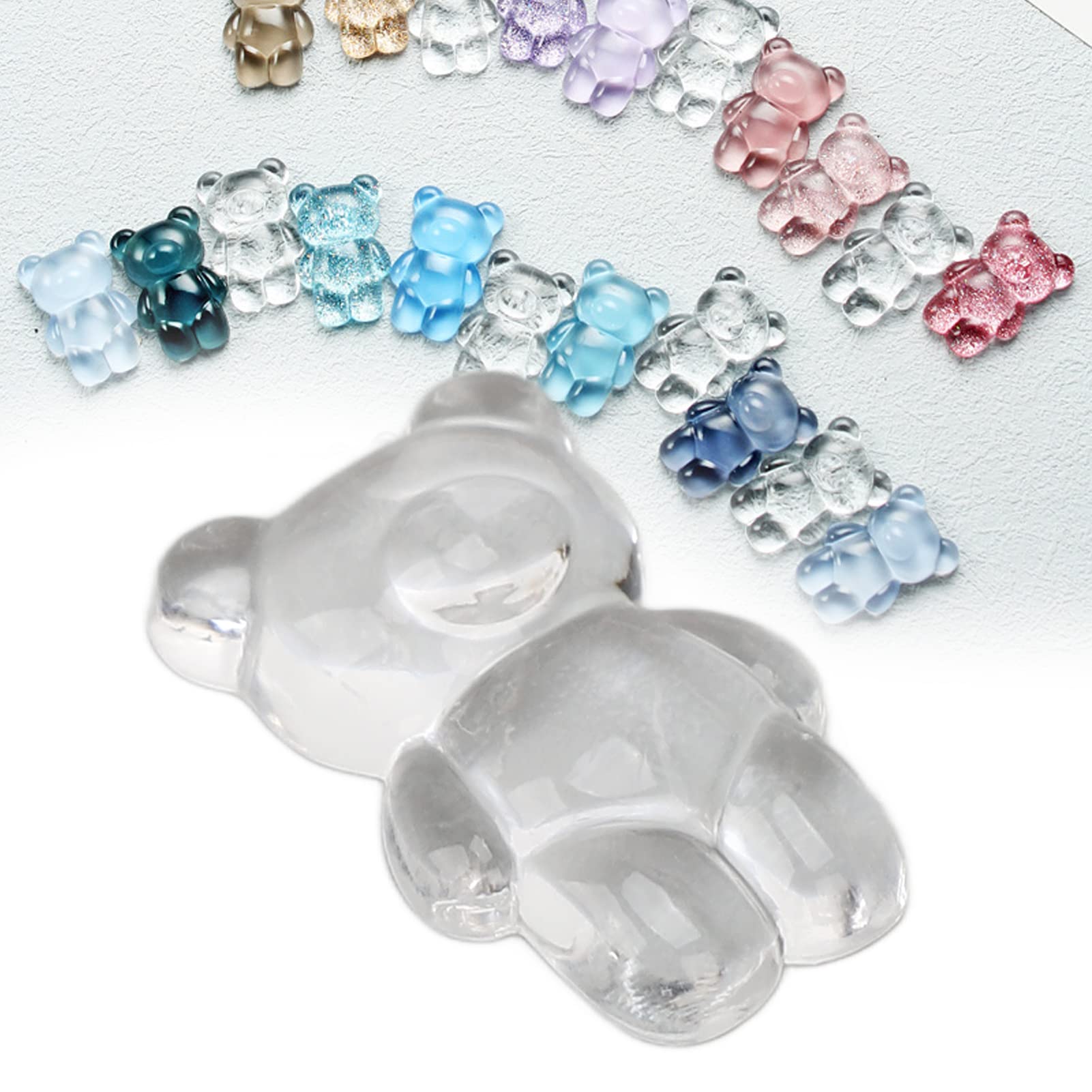 50PCS Transparent Acrylic Nail Polish Color Display Cards - Cute Cartoon Bear Shaped Nail Art Swatches for Salon & DIY Manicure - Perfect for Nail Technicians, Beauty Shops and Home Nail Art Enthusiasts