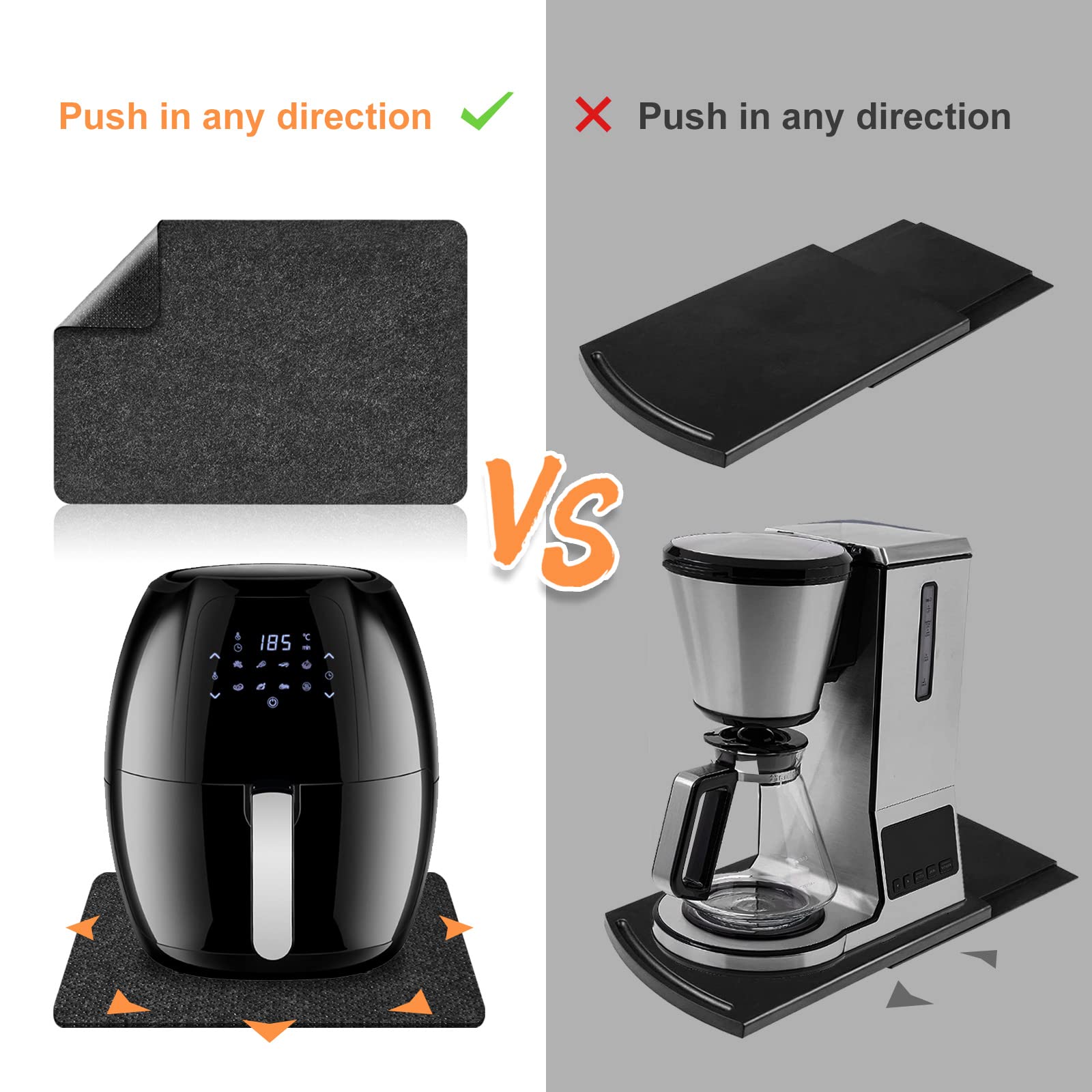 Heat Resistant Mat for Air Fryer - 2 Pack Non-Slip Silicone Countertop Protector Pads for Kitchen Appliances (Air Fryer, Blender, Coffee Maker, Toaster) - Perfect for Countertop Protection & Easy Cleaning