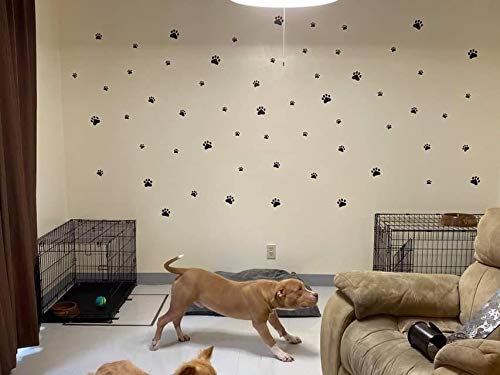 76 Pcs Dog Decor Stickers Set - 40 Paw Print & 36 Bone Stickers for Wall, Floor, Windows - Cute Pet Room Decals for Kids, Teens & Dog Lovers - Perfect for Bedroom, Nursery & Playroom Decor