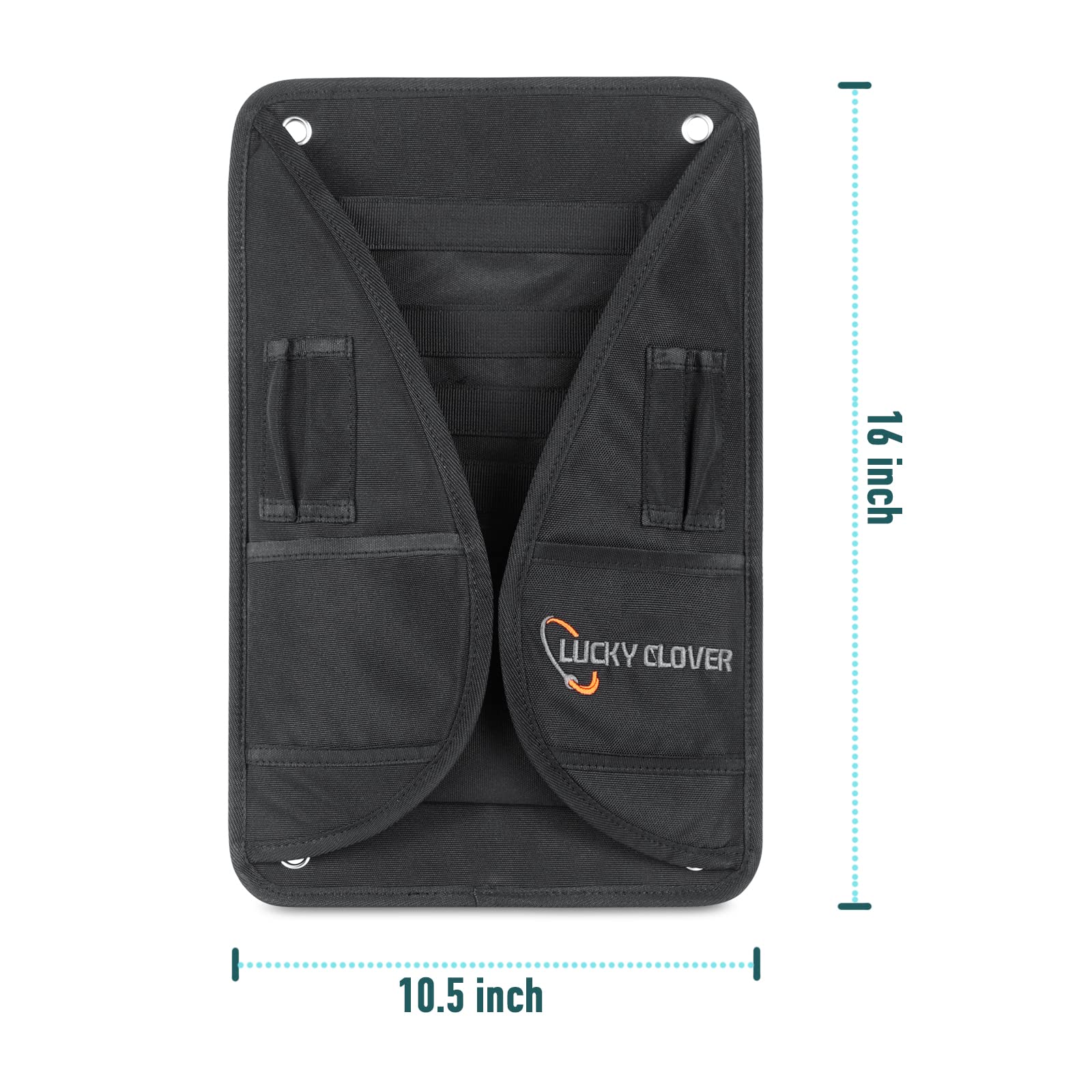 **LUCKY CLOVER Disc Golf Cart Putter Pouch – Velcro Strap Storage Bag for Discs & Accessories | Fits Most Disc Golf Carts | Perfect for Tournaments & Practice Rounds**