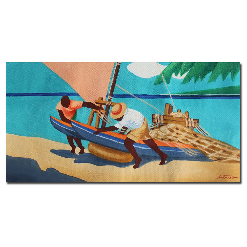 Antonio Summer Times Canvas Art - 12x24 Inch Wall Decor, Modern Abstract Painting for Living Room, Bedroom & Office | Trademark Art