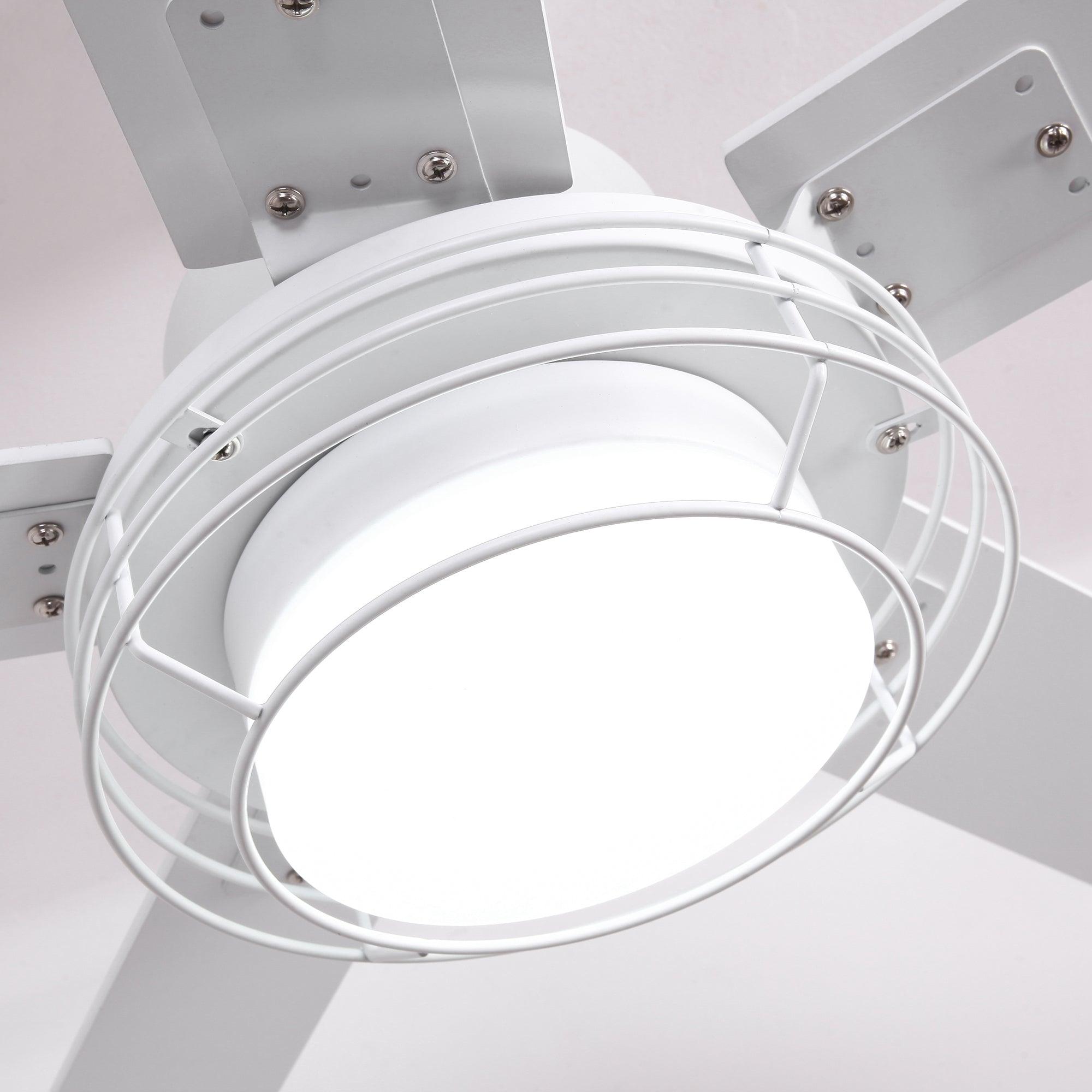 52 Inch Bernice DC Motor Industrial Ceiling Fan with LED Light and Remote Control - Perfect for Warehouses, Garages, and Large Spaces