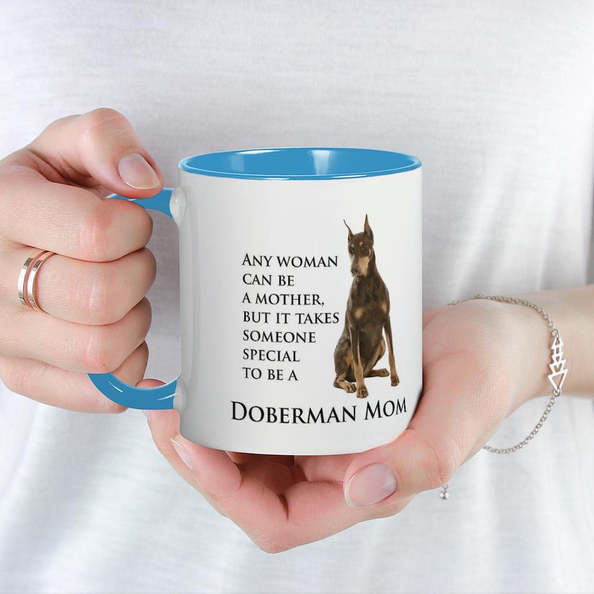Doberman Mom Coffee Mug 11 oz (325 ml) - Ceramic Tea Cup for Dog Lovers - Perfect Gift for Pet Owners, Mothers Day, Birthday & Office Use