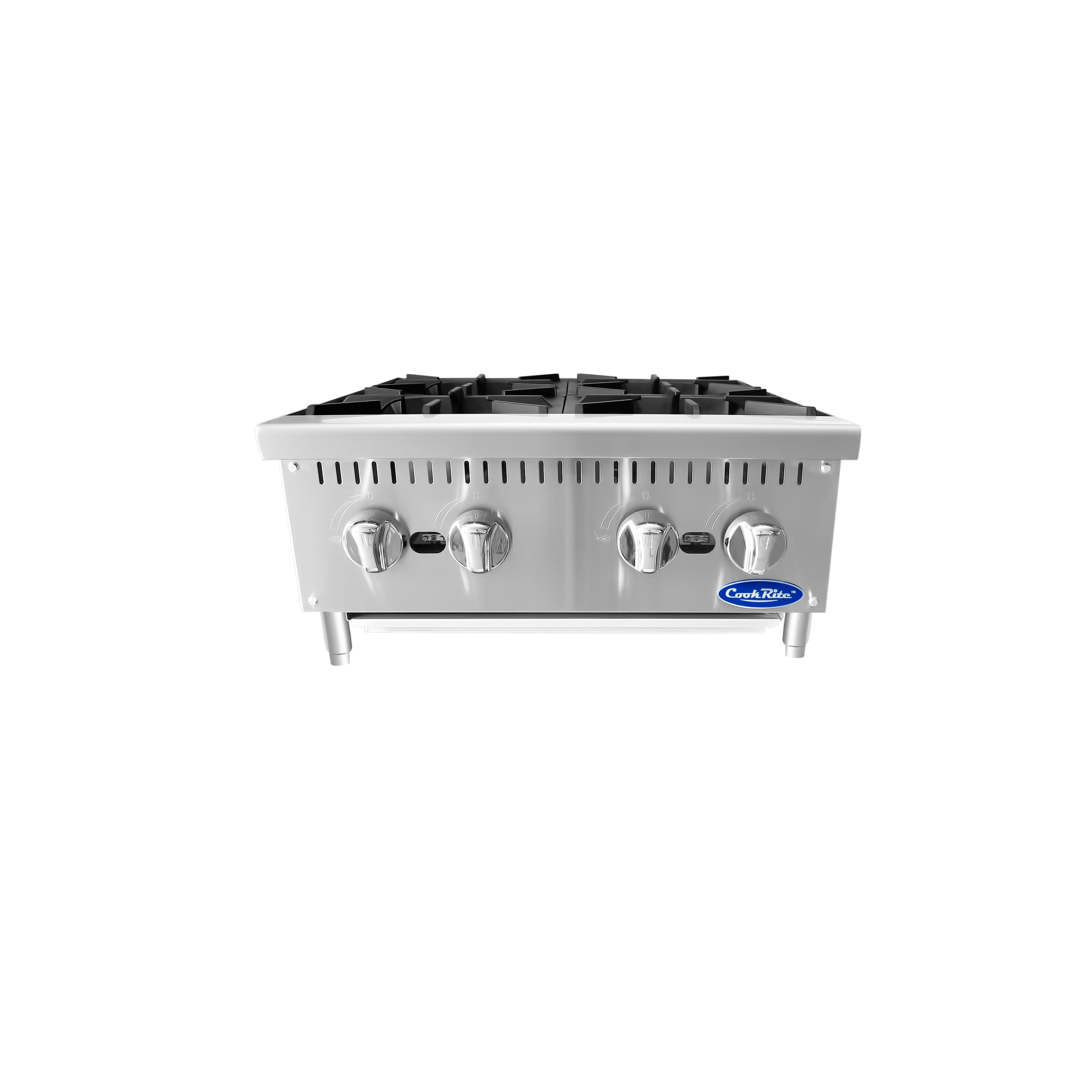 Atosa ACHP 4 24 Natural Gas 4 Burner Heavy Duty Commercial Countertop Range - 128,000 BTU High Output for Restaurants, Catering & Food Trucks