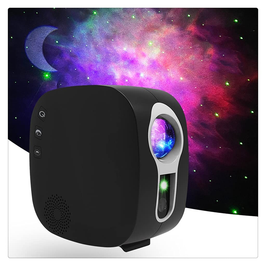 Galaxy Star Projector Night Light - Rotating LED Nebula Lamp with Water Wave Effect, Color Changing Mood Light for Bedroom, Kids Room, Meditation & Relaxation (Black)