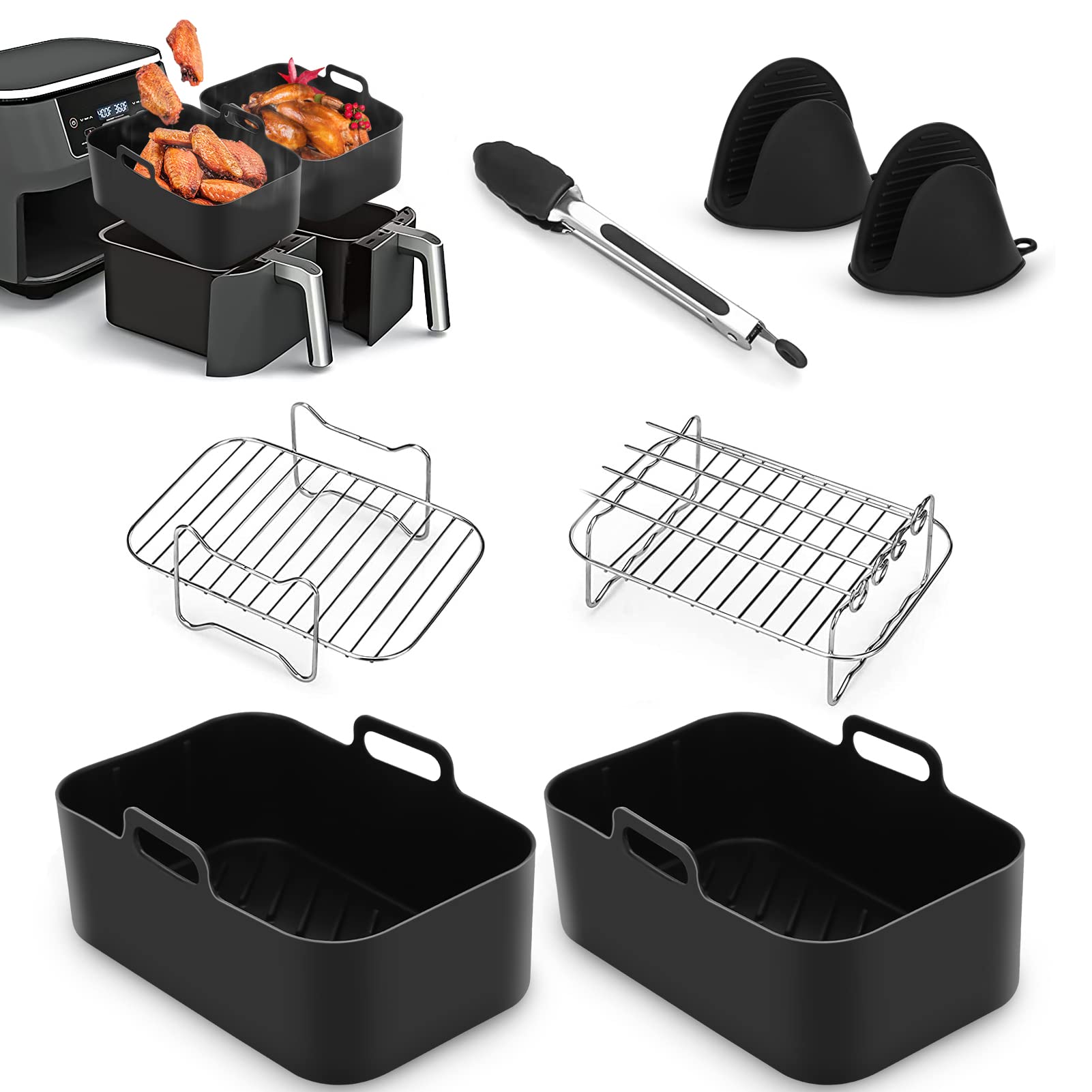 7-Piece Ninja Air Fryer Accessories Kit for AF400UK, AF300UK & Tower T17088 - Includes 8.46