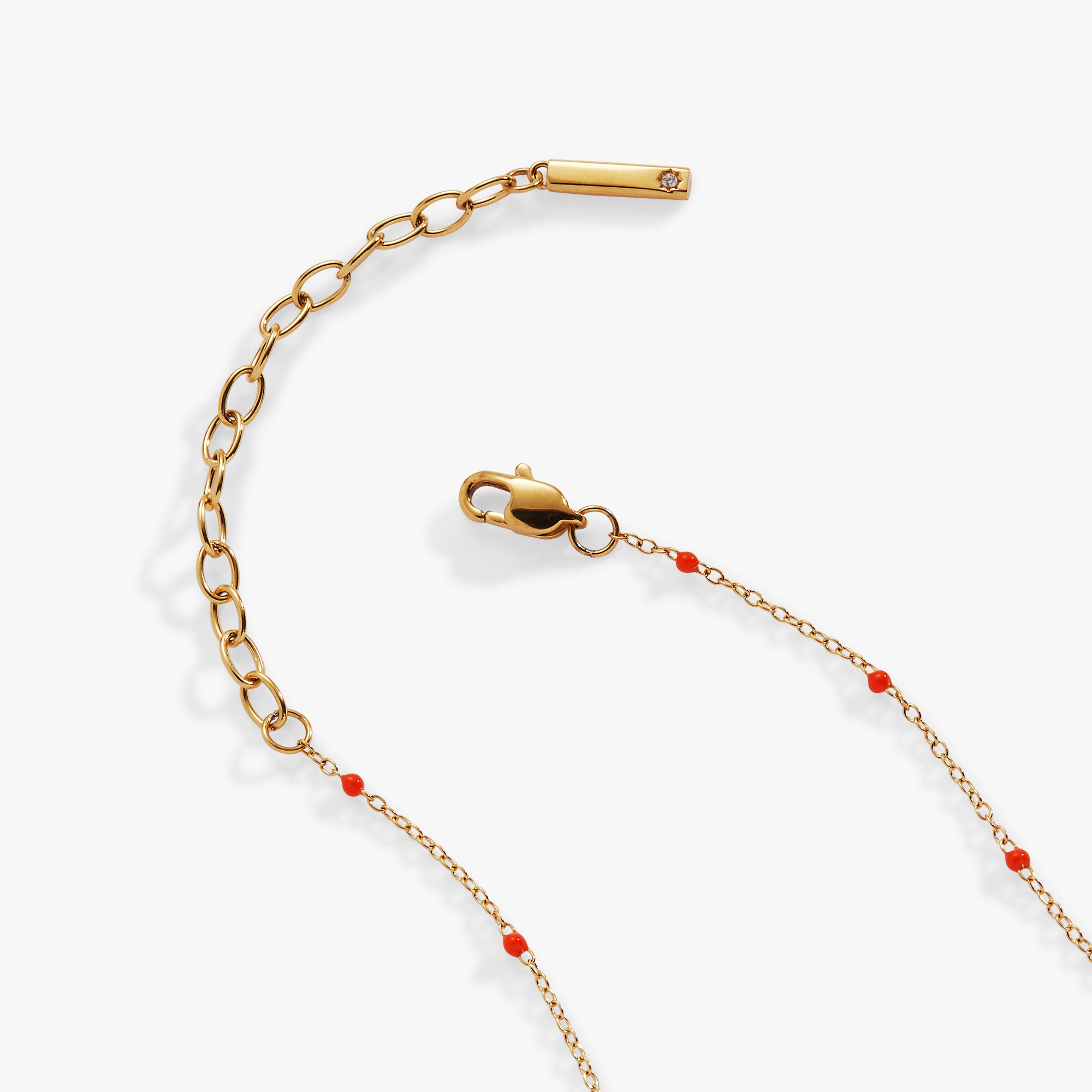 Elegant Enamel Coral Red Dot Pendant Chain Necklace for Women - Perfect for Casual Wear, Parties & Gifts