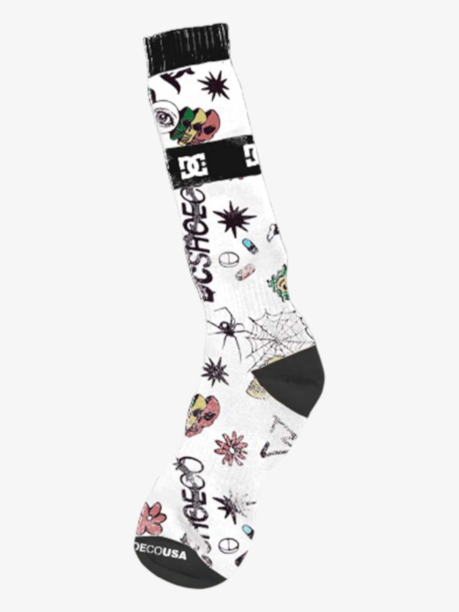 DC Snow Sanctioned White Socks - Comfortable & Durable Winter Socks for Men & Women - Perfect for Snowboarding, Skiing & Cold Weather Activities
