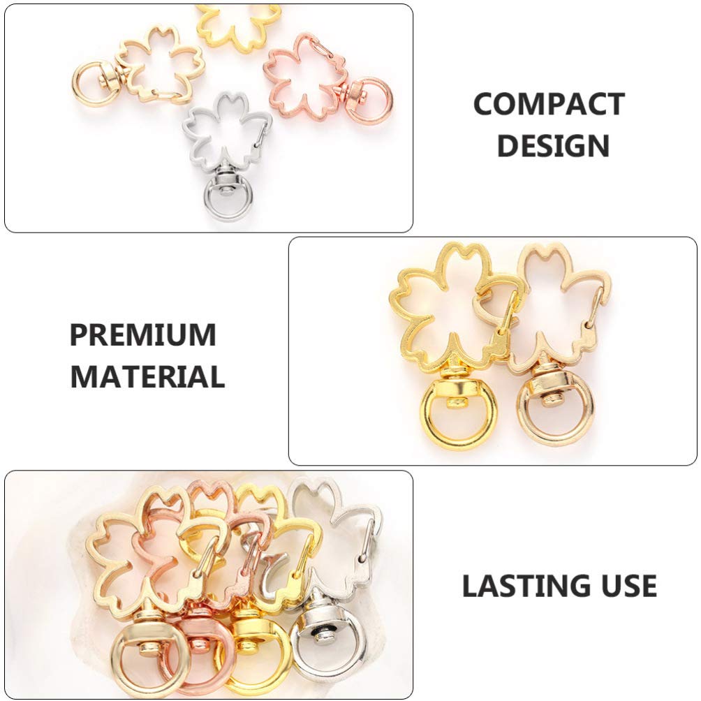 Metal Cherry Blossom Keychain - 20Pcs Lobster Clasps with Key Rings for DIY Jewelry & Craft Making - Perfect for Gifts & Accessories