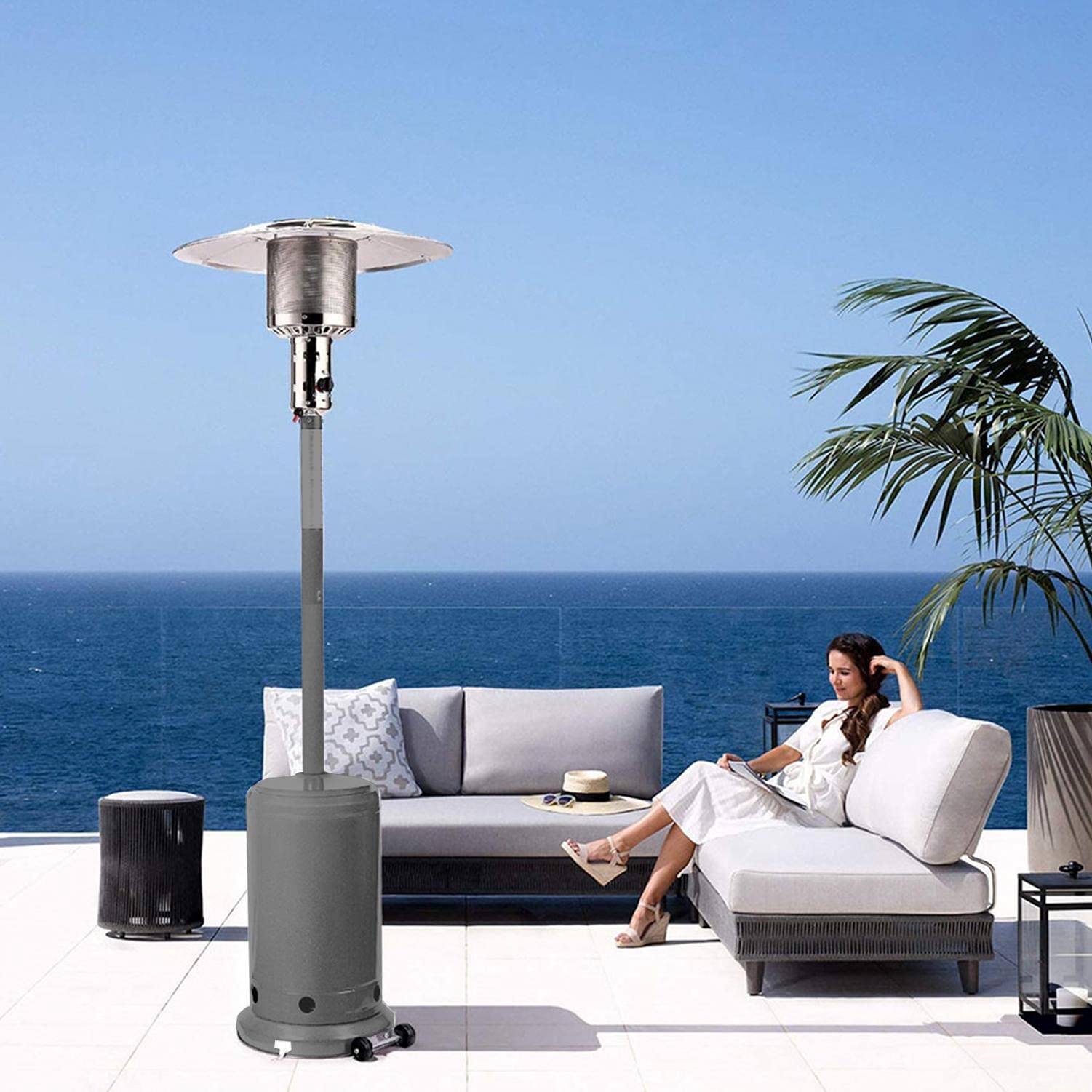 CRX 46,000 BTU Solar Greenhouse Heater with Wheels - Portable Propane Patio Heater for Outdoor Use | Ideal for Greenhouses, Backyards, Restaurants & Commercial Spaces