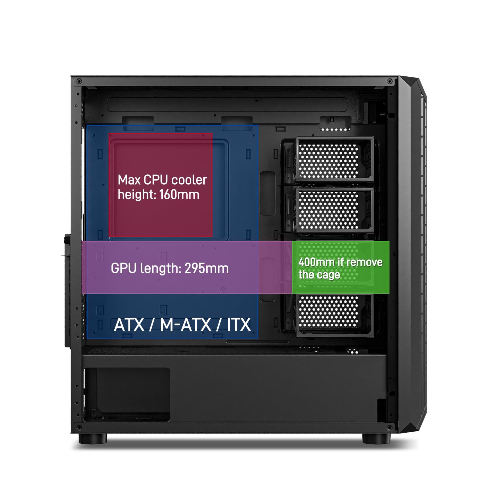 DARKROCK Classico Storage Master ATX NAS Computer Case - Mid Tower PC Case with 4x120mm Fans, USB 3.0, 10 x 3.5