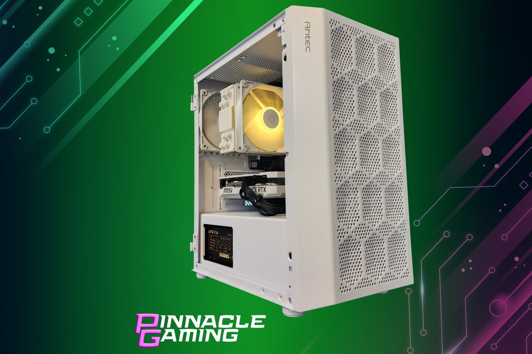 Custom Gaming PC with Ryzen 3, 1TB SSD, 16GB DDR4 RAM, RTX 5060 & WiFi - White NX200M A520 - Perfect for Esports, Streaming & High-Performance Gaming