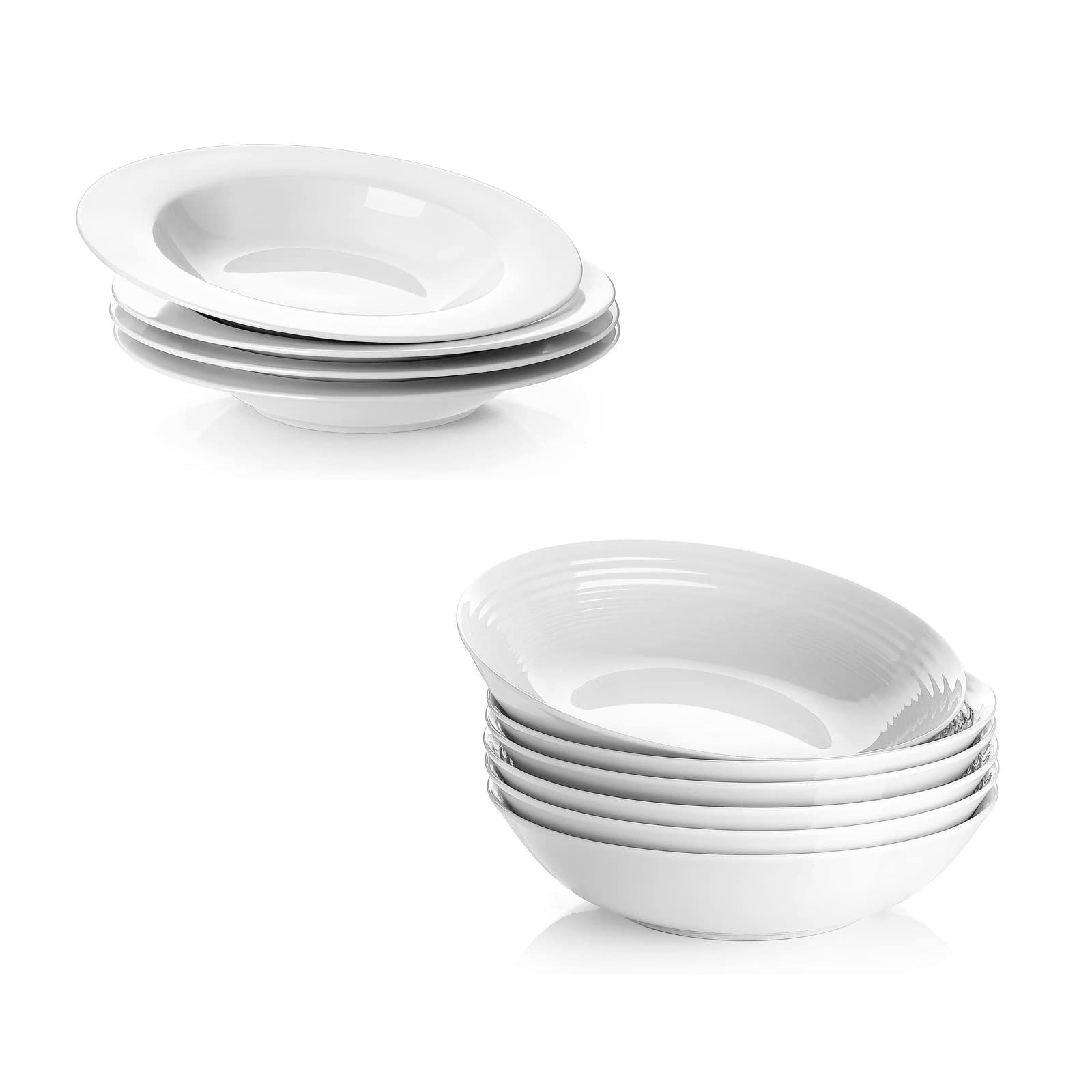 Y YHY 26oz Porcelain Soup Bowls - Large Pasta & Salad Bowls Set - Durable Dinnerware for Thanksgiving, Family Meals & Restaurant Use