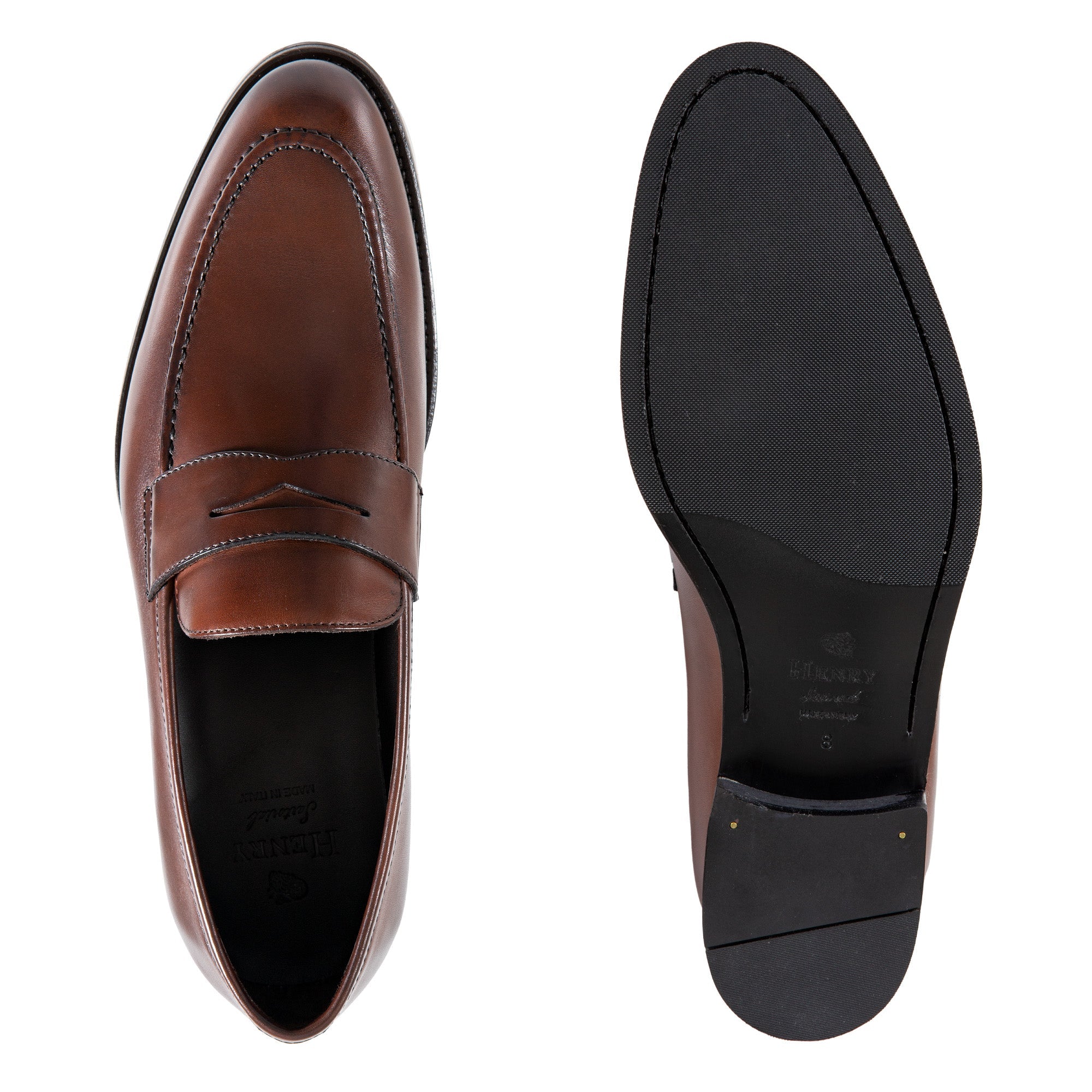 HENRY SARTORIAL Blake Loafers for Men - Genuine Leather Brown Slip-On Dress Shoes - Perfect for Business, Office & Formal Occasions