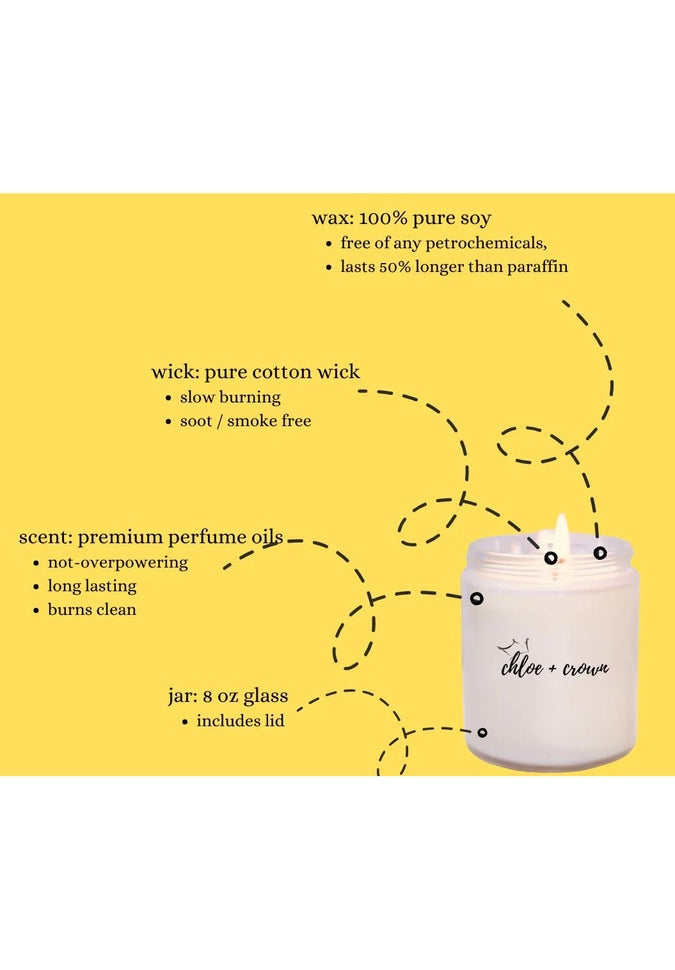 Chloe and Crown 8oz Scented Candles - 11 Fragrance Options for Home, Relaxation & Gifts | Aromatherapy, Decor, Romantic Ambiance