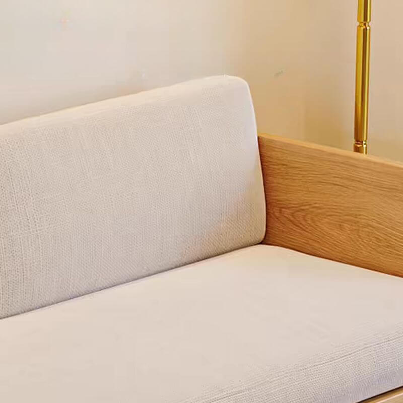 Minimalist Light Gray Settee with Loose Back & Removable Cushion - Modern Small Sofa for Living Room, Bedroom or Office - Perfect for Relaxing, Reading & Small Space Decor