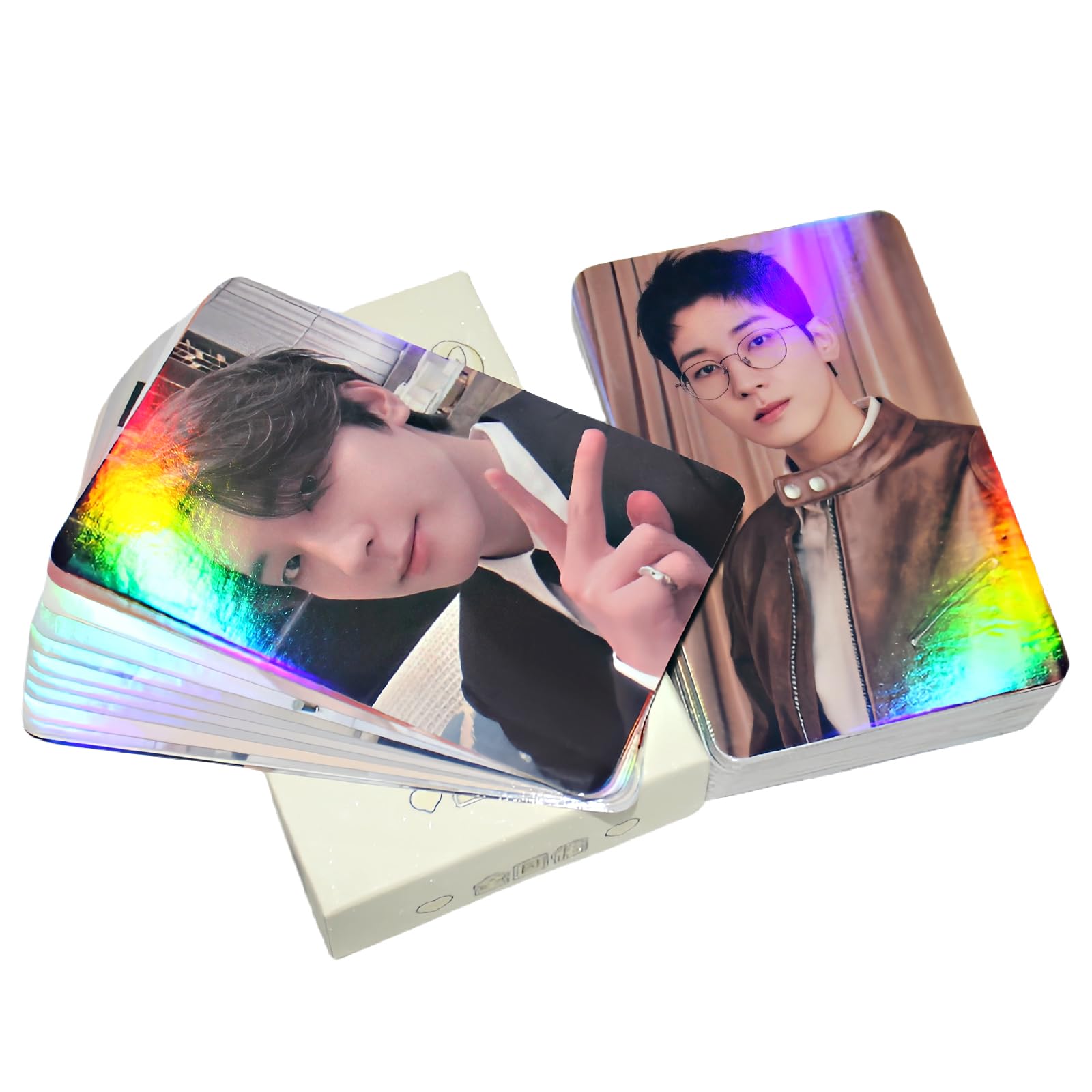 PYAJUU Kpop Seventeen Laser Photocard Set - 50PCS Holo Effect Lomo Cards with Wonwoo Design | Perfect for Fans, Birthday Gifts & Party Decorations | Ideal for Kpop Collections, Room Decor & Fan Meetings