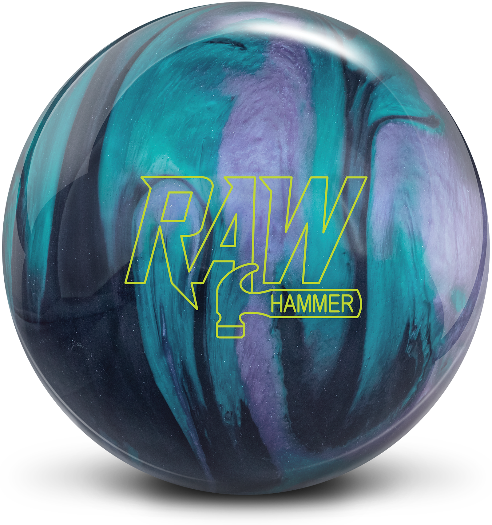 Hammer Raw Hammer Bowling Ball - Black/Purple/Teal Color | High Performance for Strikes & Spares | Perfect for League Play & Tournament Bowling